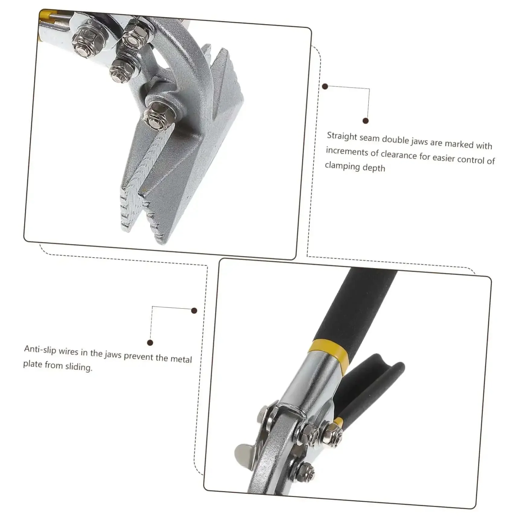3 Inch Hand Seamer Sheet Metal Bending Tool With Anti Slip Jaws And Locking Handle Handy Flat Bar Bender For Metal Work Grippy Ergonomic Grip Great For Lightweight Steel Doors Keels And Wiring - Image 6