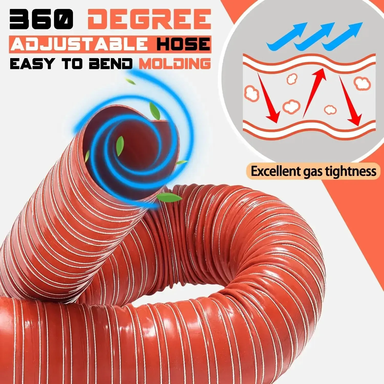 3 Inch Intake Hose For Auto Air Duct System With Double Layer Silicone Flexible Ducting High Temp Heat Resistant Vacuum Hose Red 1 Meter Length For Brake Cooling And Induction Air Intake For Your Ride - Image 6