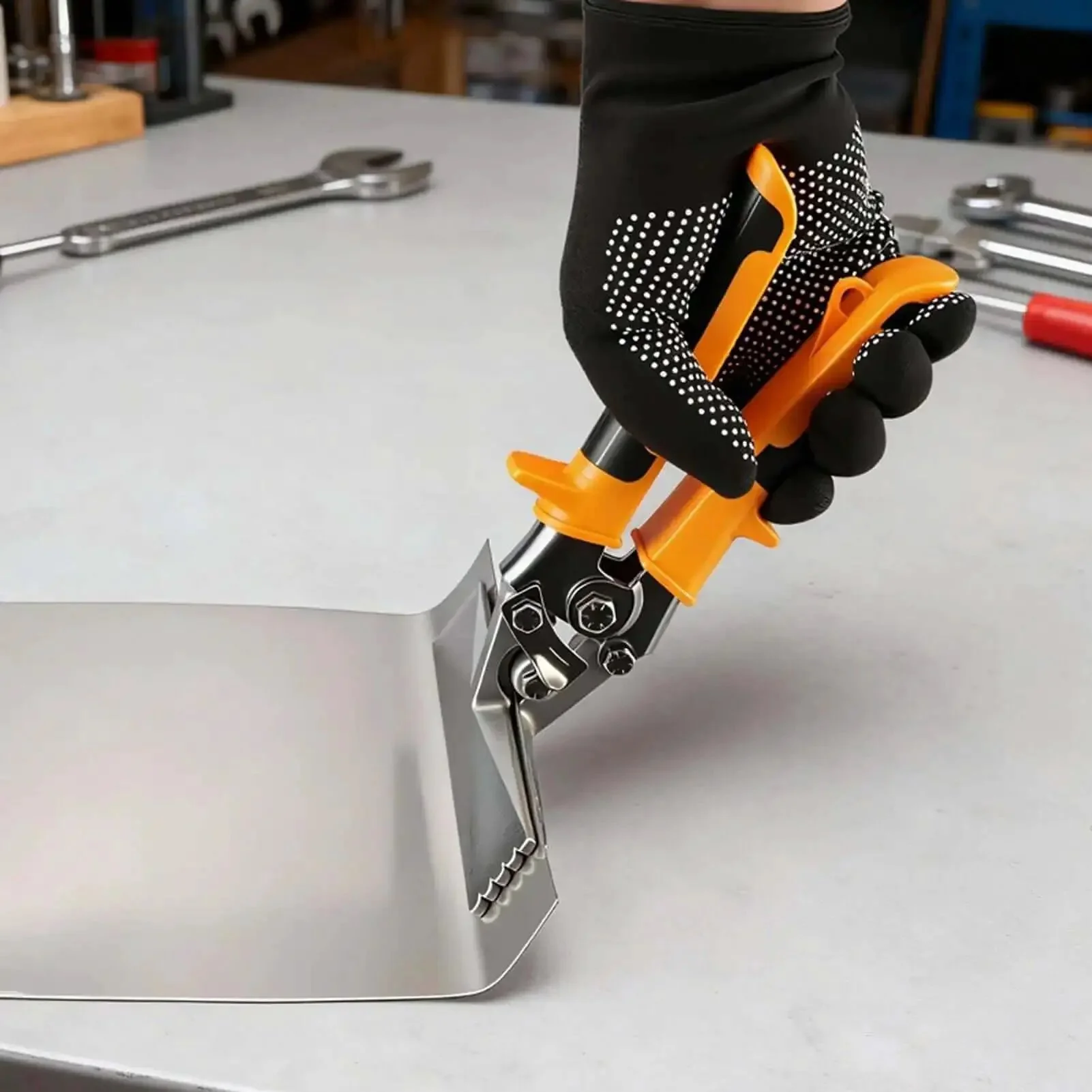 3 Inch Sheet Metal Hand Seamer With CRV Steel Body And TPR Handle, Straight Jaw Duckbill Pliers For Flattening, Bending, And Seaming, DIY Metalworking Tool For Precise Clamping And Clean Edges - Image 2
