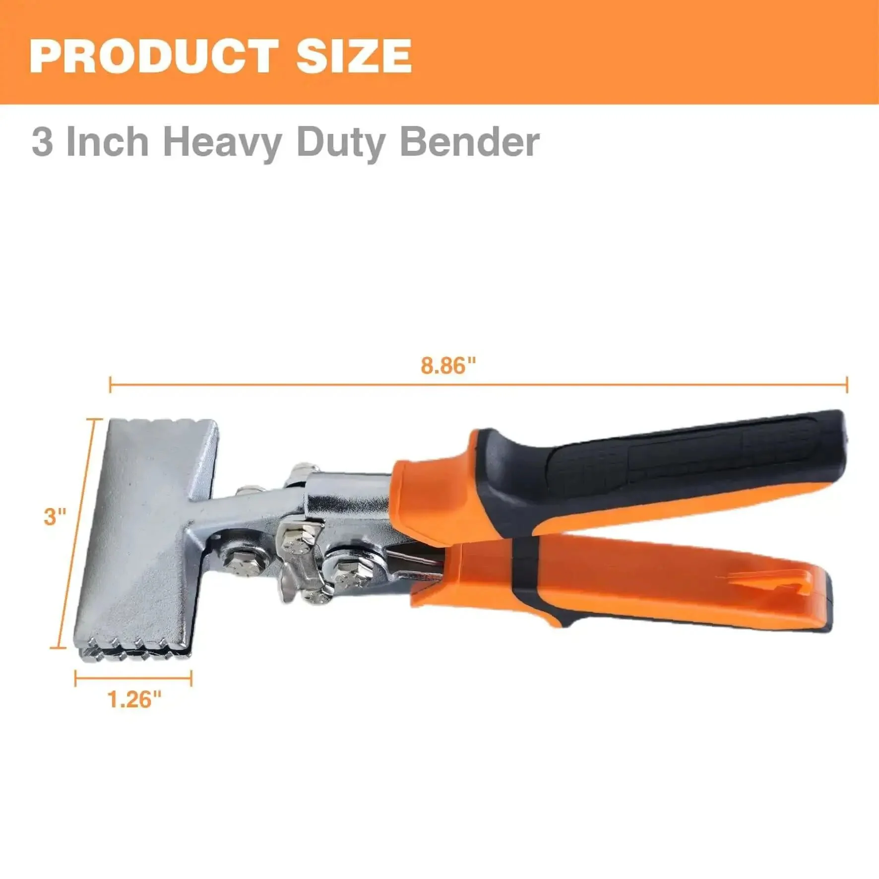 3 Inch Sheet Metal Hand Seamer With Ergonomic Grip Handle And Pro Grade Straight Jaw Pliers For Bending And Flattening HVAC Ductwork, Heavy Duty Steel Construction For 30 Gauge To 18 Gauge Metals - Image 7