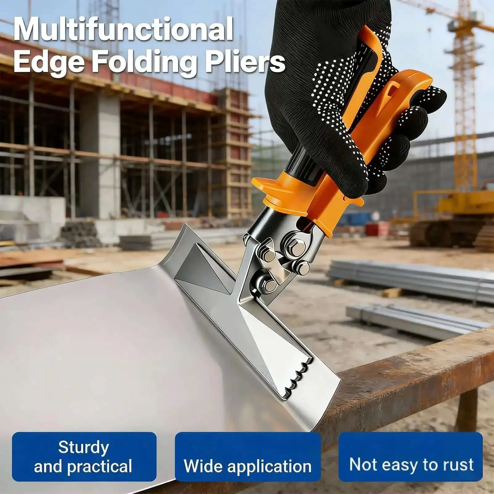 3 Inch Sheet Metal Hand Seamer With TPR Handle Straight Jaw Bender Pro Grade Heavy Duty Precision Duckbill Pliers For Bending Seaming Flattening In HVAC Projects Metalworking And DIY - Image 7