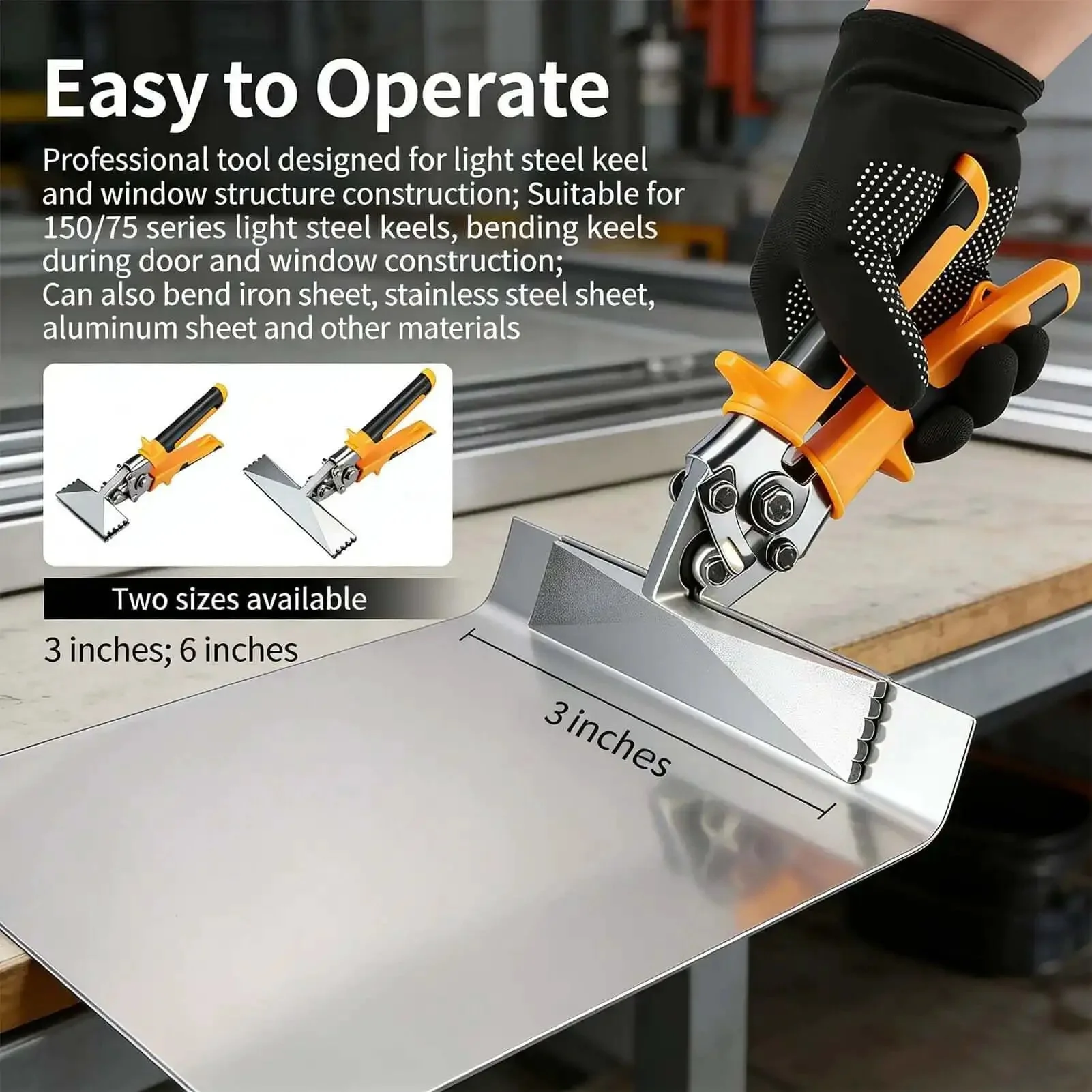 3 Inch Sheet Metal Hand Seamer With TPR Handle Straight Jaw Bender Pro Grade Heavy Duty Precision Duckbill Pliers For Bending Seaming Flattening In HVAC Projects Metalworking And DIY - Image 9