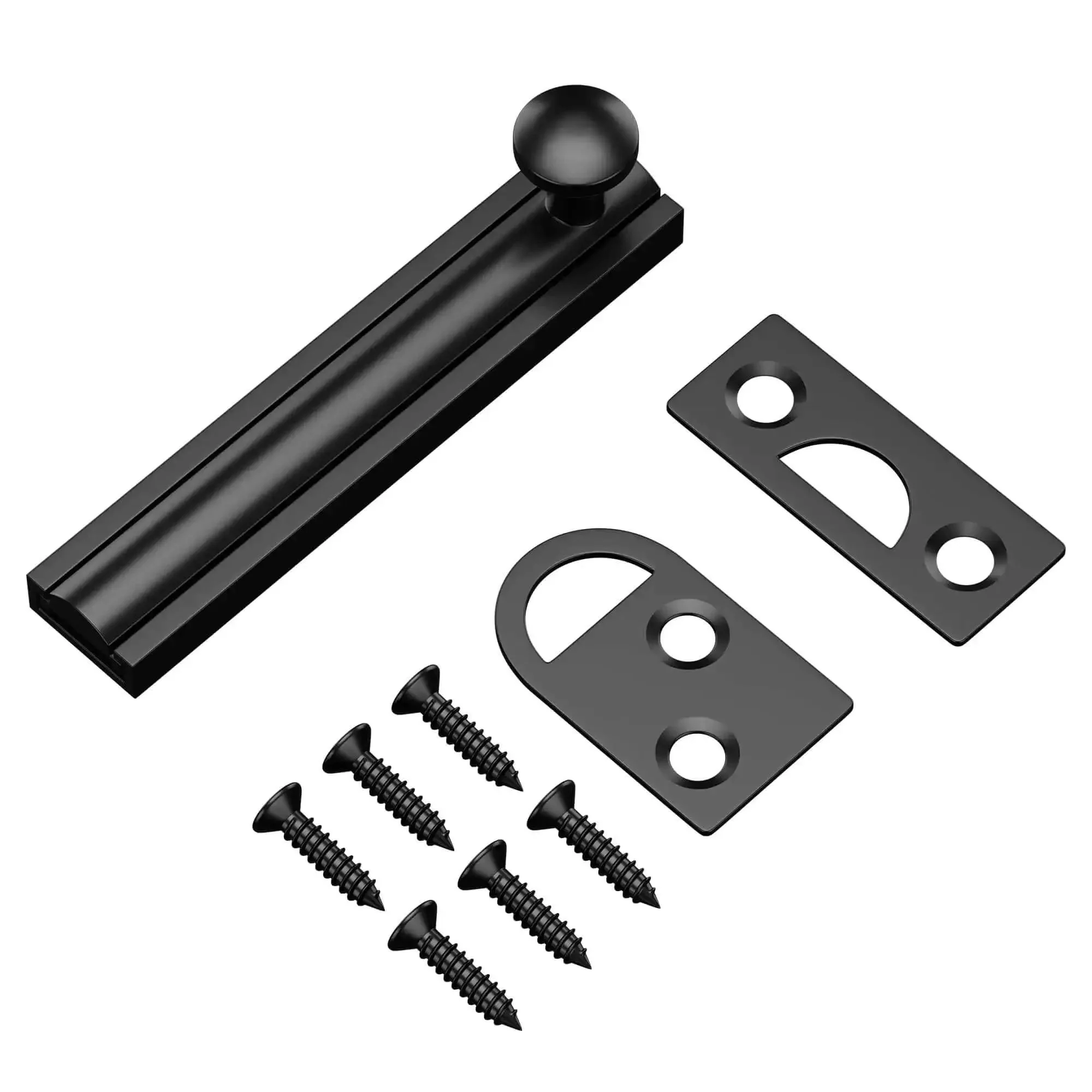 3 Inch Solid Brass Surface Bolt Beefy Built Heavy Duty Concealed Sliding Door Bolt Latch For French Doors Windows Cabinets Gates Black 1 Pack With Screws Includes Mounting Screws