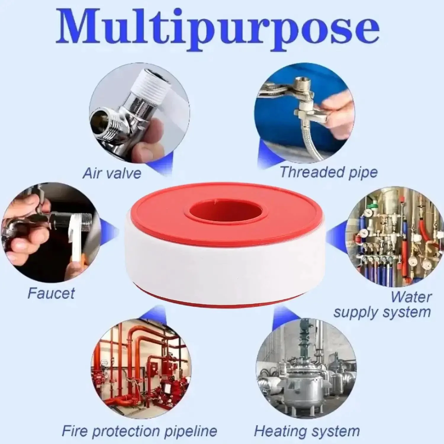 3 Pack 15M 1 Inch PTFE Thread Seal Tape For Plumbing And HVAC Waterproof Seal Tape Heavy Duty Leak-Proof Plumber Grade Fits Most Threaded Pipes And Fittings 6x2.4cm - Image 4