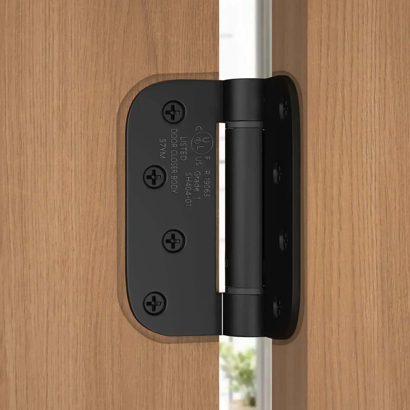 3 Pack Self Closing Door Hinges 4 Inch Black Spring Hinge With 5 Eighths Inch Radius Corner Adjustable Tension For Residential And Heavy Duty Door Hardware - Image 5