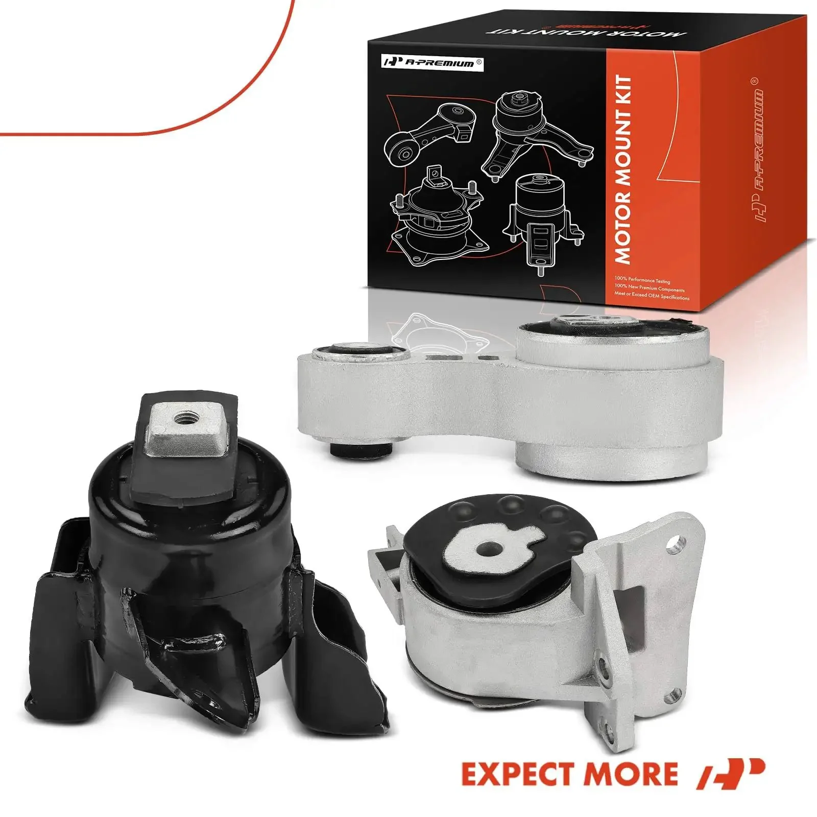 3 Piece Engine Motor Mount And Transmission Torque Strut Set For Ford Fusion 2010 2011 2012 And Mercury Milan 2010 2011 2.5L Automatic Transmission Drop In Replacement With OEM Grade Durability And Vibration Reduction For Smoother Shifts - Image 2