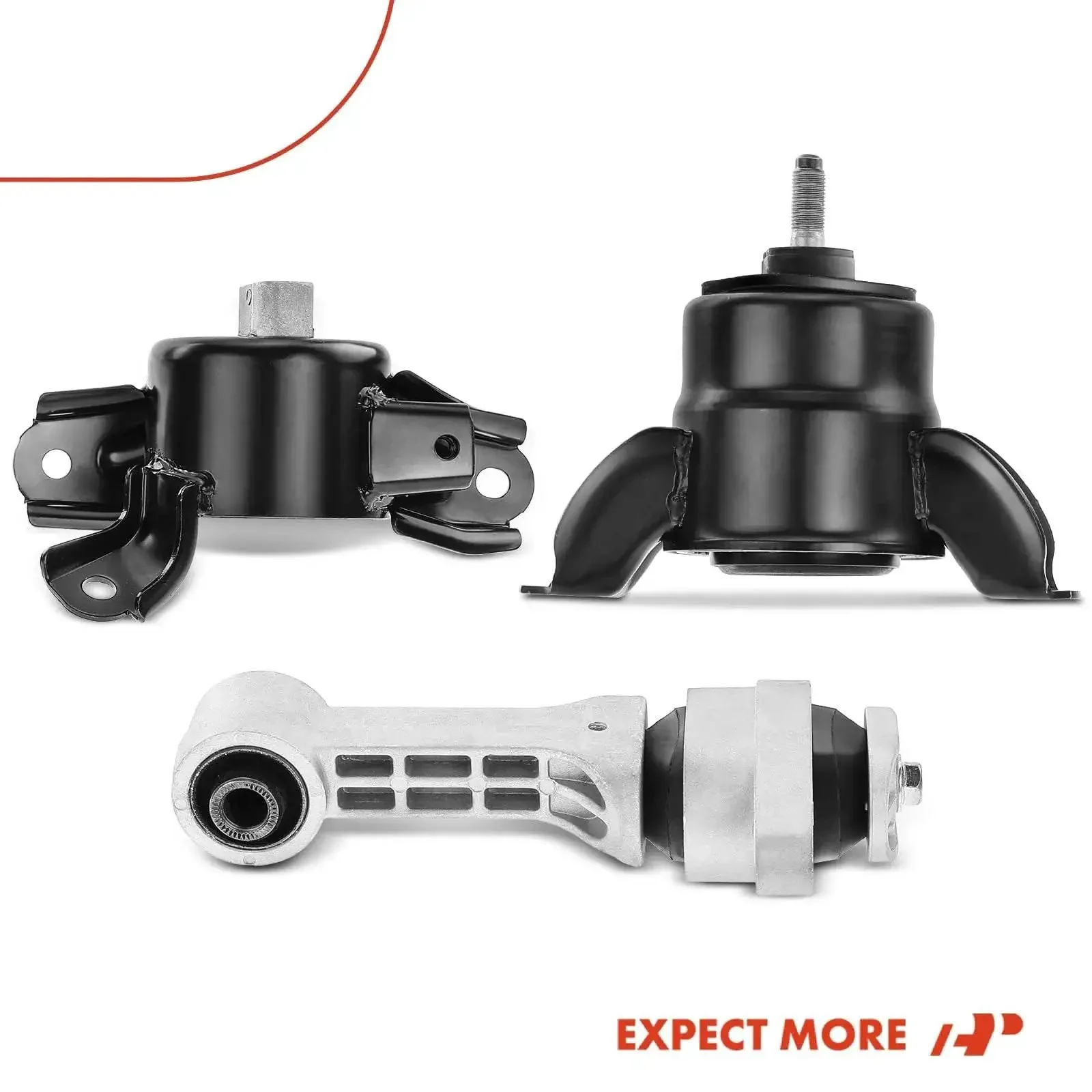 3 Piece Engine Mount And Transmission Mount Set For Hyundai Accent 2012 2017 Elantra 2011 2016 Elantra Coupe 2014 Veloster 2012 2014 Kia Forte 2014 2018 Forte Koup 2014 2016 Rio Automatic Transmission Direct Fit Heavy Duty Vibration Damping - Image 2