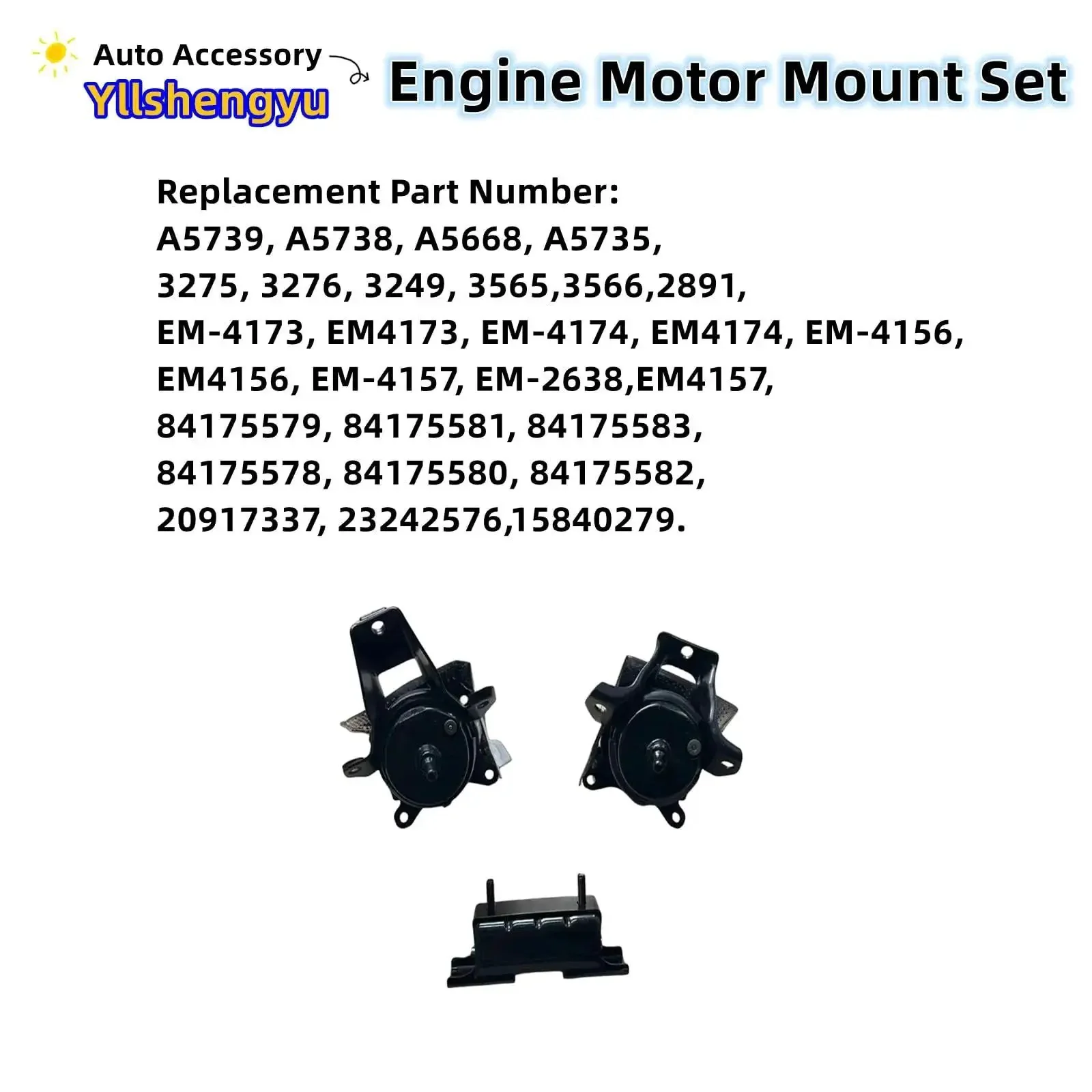 3 Piece Engine Mount Kit For GM Trucks And SUVs 2015 To 2020 Fits Escalade Silverado 1500 Yukon XL Yukon 4WD Automatic Transmission Replaces 3275 3276 3249 Heavy Duty Hydraulic Engine And Transmission Mounts For Smoother Ride - Image 4