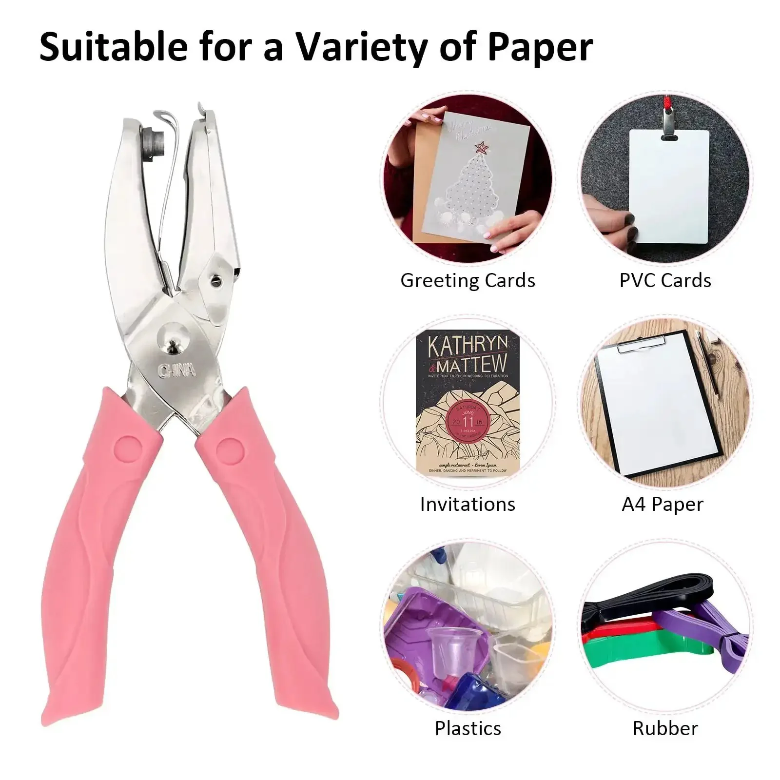 3 Piece Metal Handheld Paper Punch Set With Circle Star Heart Shapes, Durable Non Slip Grip DIY Craft Hole Punches For Scrapbooking Card Making Gift Tags Party Decor And Creative Projects - Image 3
