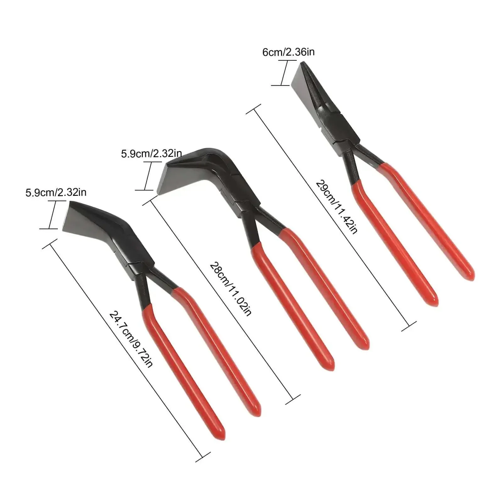 3 Piece Sheet Metal Bending Pliers Set With Straight, 45 Degree, And 90 Degree Jaws For Auto Repair, Roofing, HVAC Duct Fabrication, Pro Grade Hand Seamers For Thin Gauge Metal And Flat Aluminum - Image 6