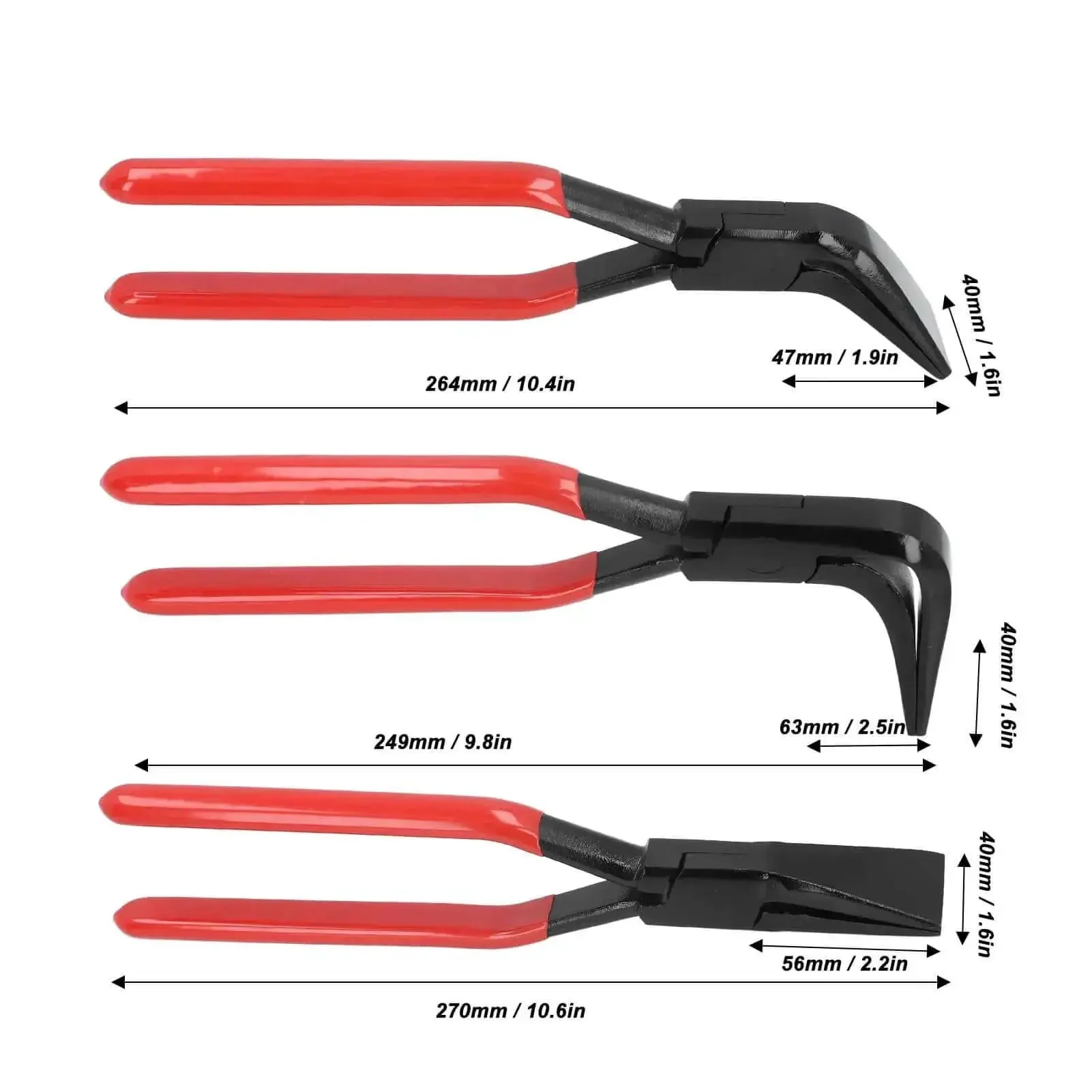 3 Piece Sheet Metal Bending Pliers Set With Straight 45 Degree And 90 Degree Jaws For Bending Edges In Vehicles HVAC Roofs Windows And Doors Heavy Duty Pro Grade Hand Seamers For Auto Body Fabrication 40mm Jaw Width - Image 5
