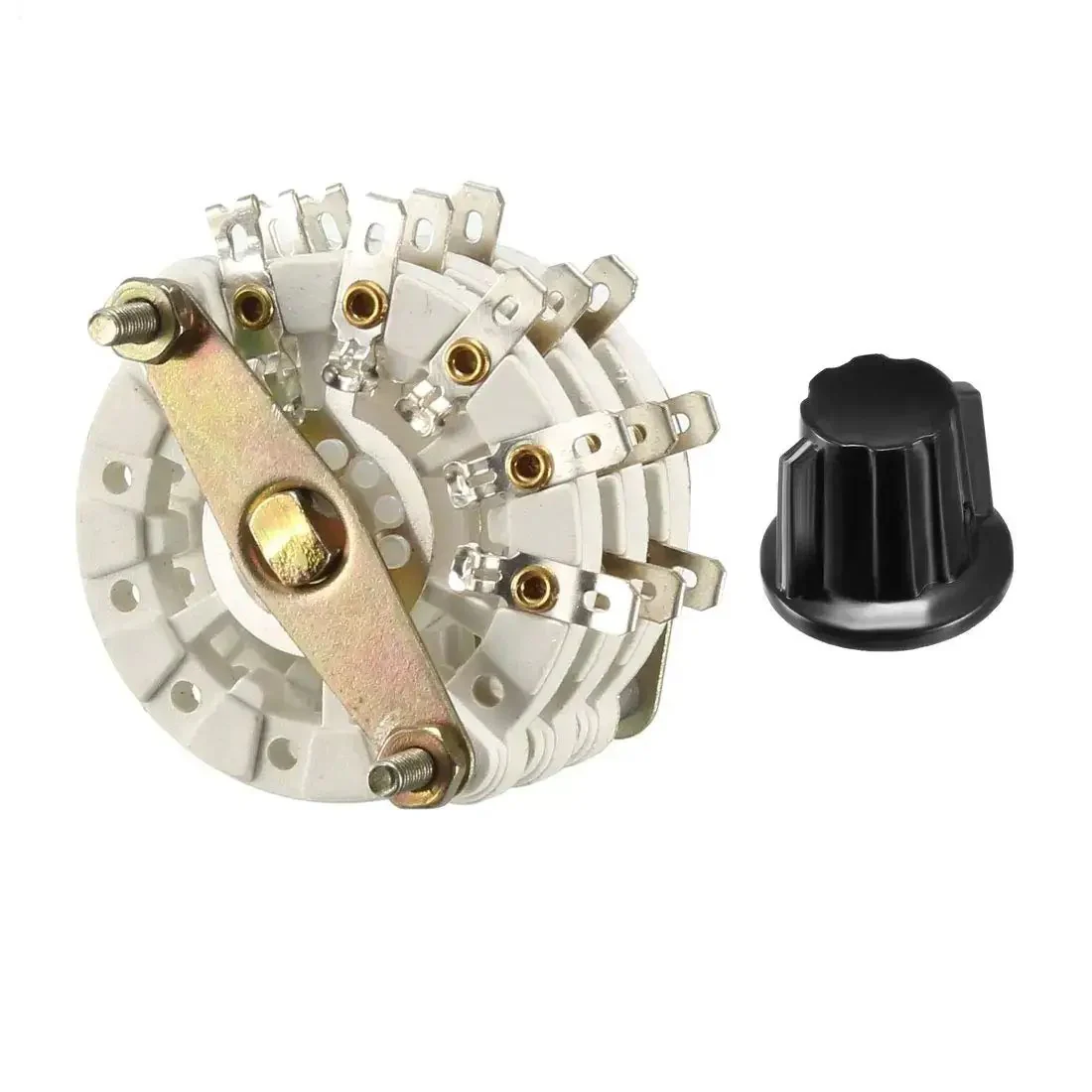 3 Pole 4 Position Rotary Switch With Knob Band Selector 3 Deck 15 Contacts Panel Mount 9.7mm Hole 6mm Shaft 11.7mm Length Slick For DIY Electronics And Gadget Builds - Image 2