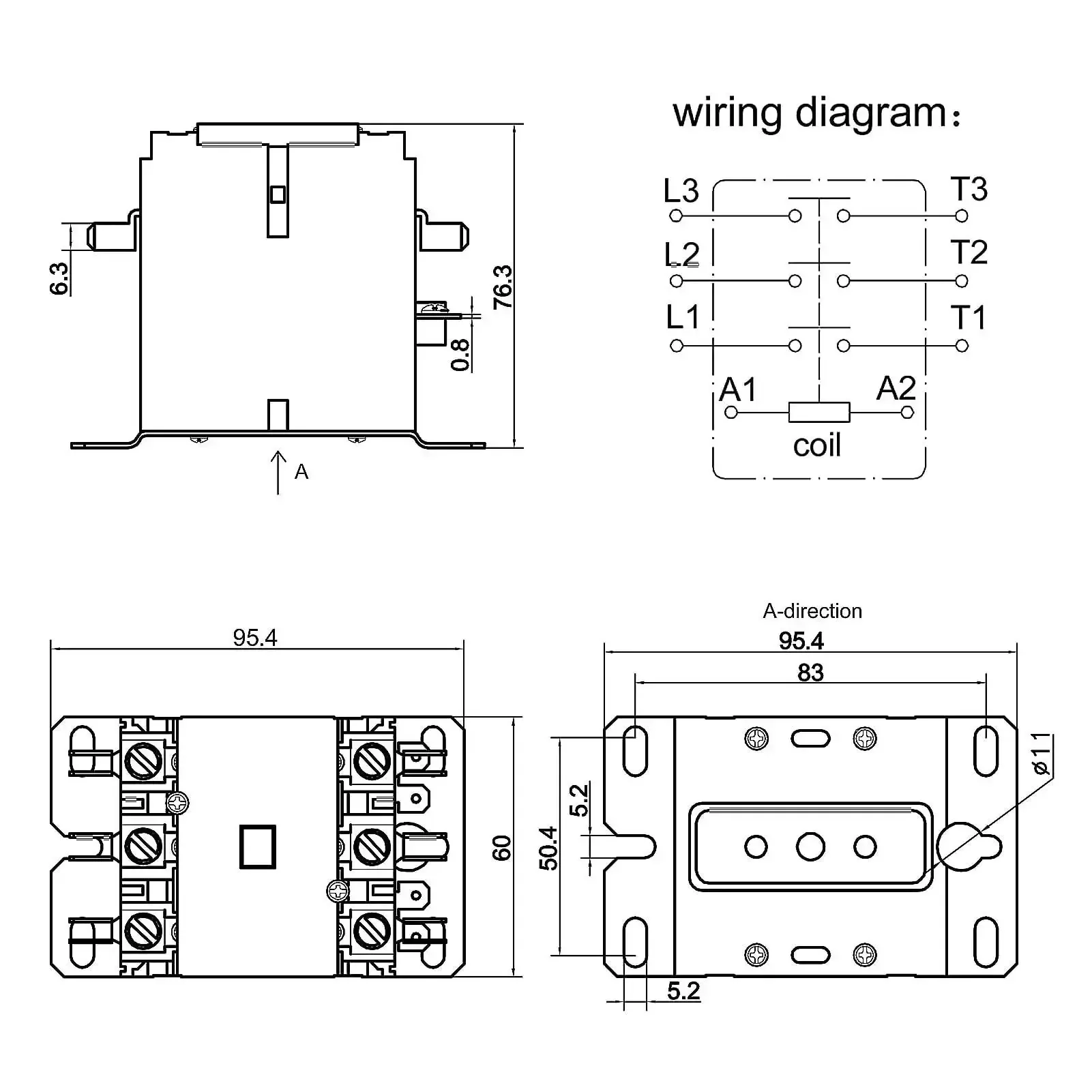 3 Pole 40 Amp 24 VAC Coil AC Contactor Replacement For Air Conditioner Compressor Condenser Unit 50 60Hz 3P Copper Terminal Contacts Durable Motor Contactor - Image 4