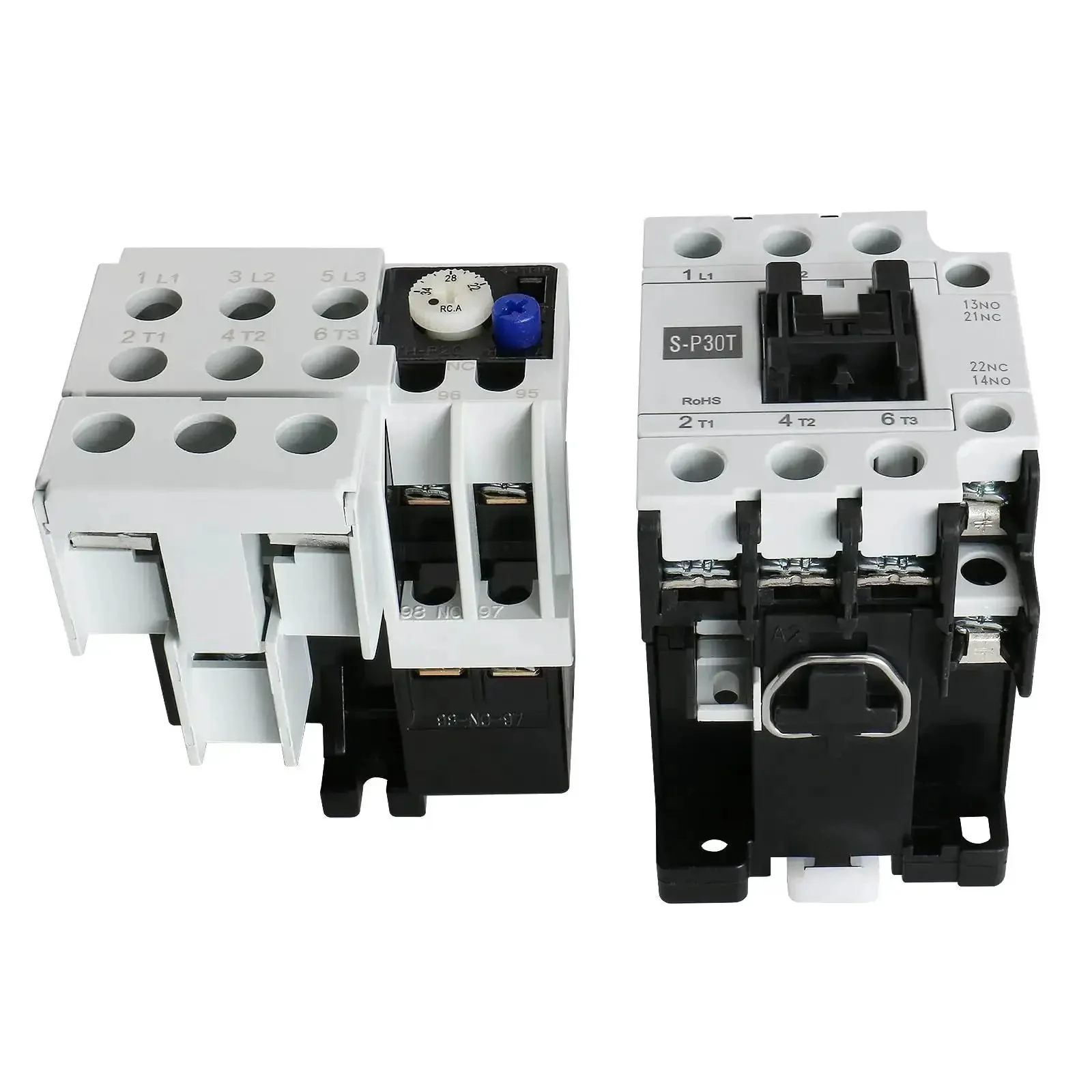 3-Pole 50A Magnetic AC Contactor With Adjustable Ith Thermal Overload Relay 110V Coil 1NO 1NC Auxiliary Contacts DIN Rail Mount UL Certified SP30 110V - Image 6