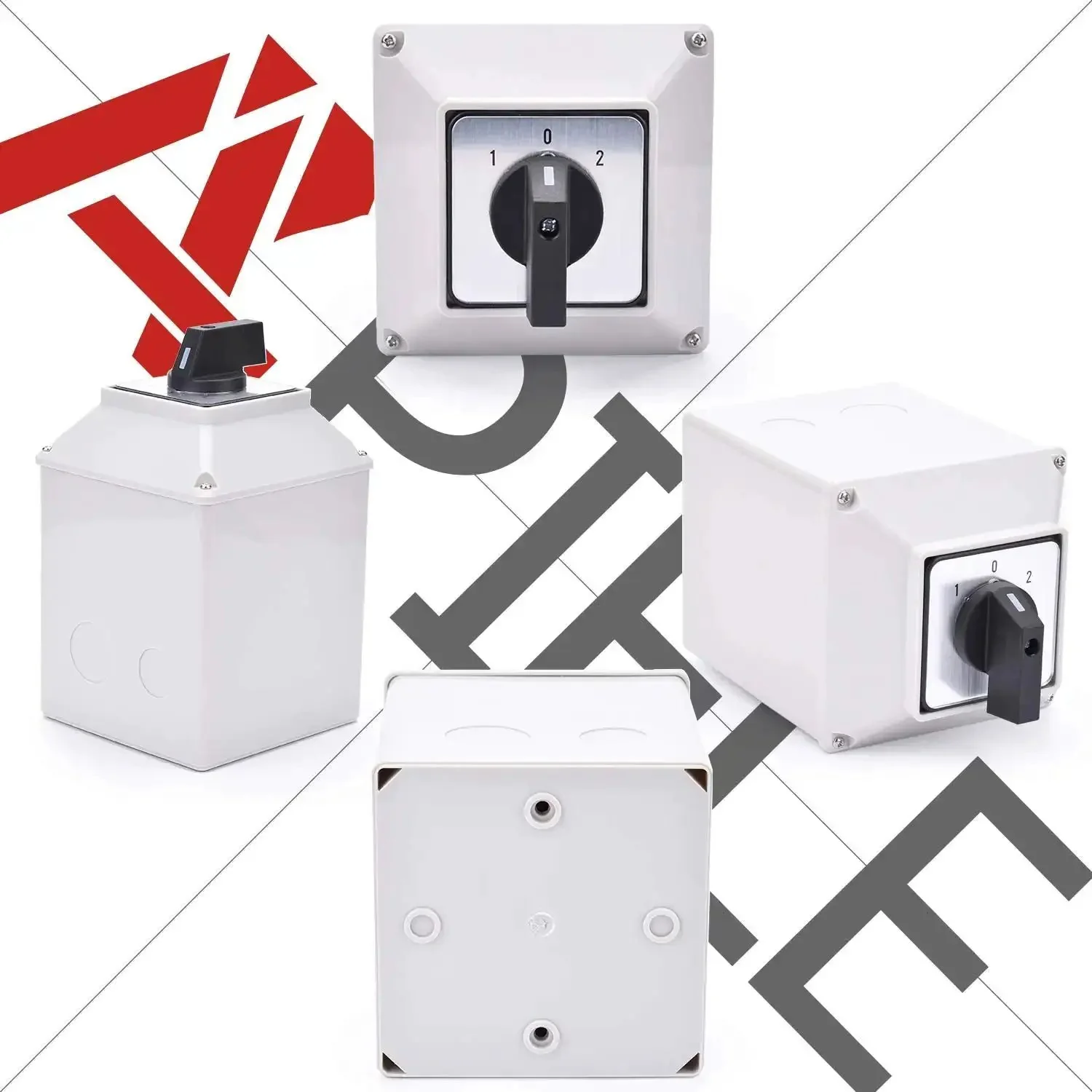 3 Position Latching Changeover Selector Switch Box 63A 440V 3 Phase 12 Terminals Universal Rotary Cam Selector Heavy Duty Industrial Grade Wiring Box For Power Switches - Image 5