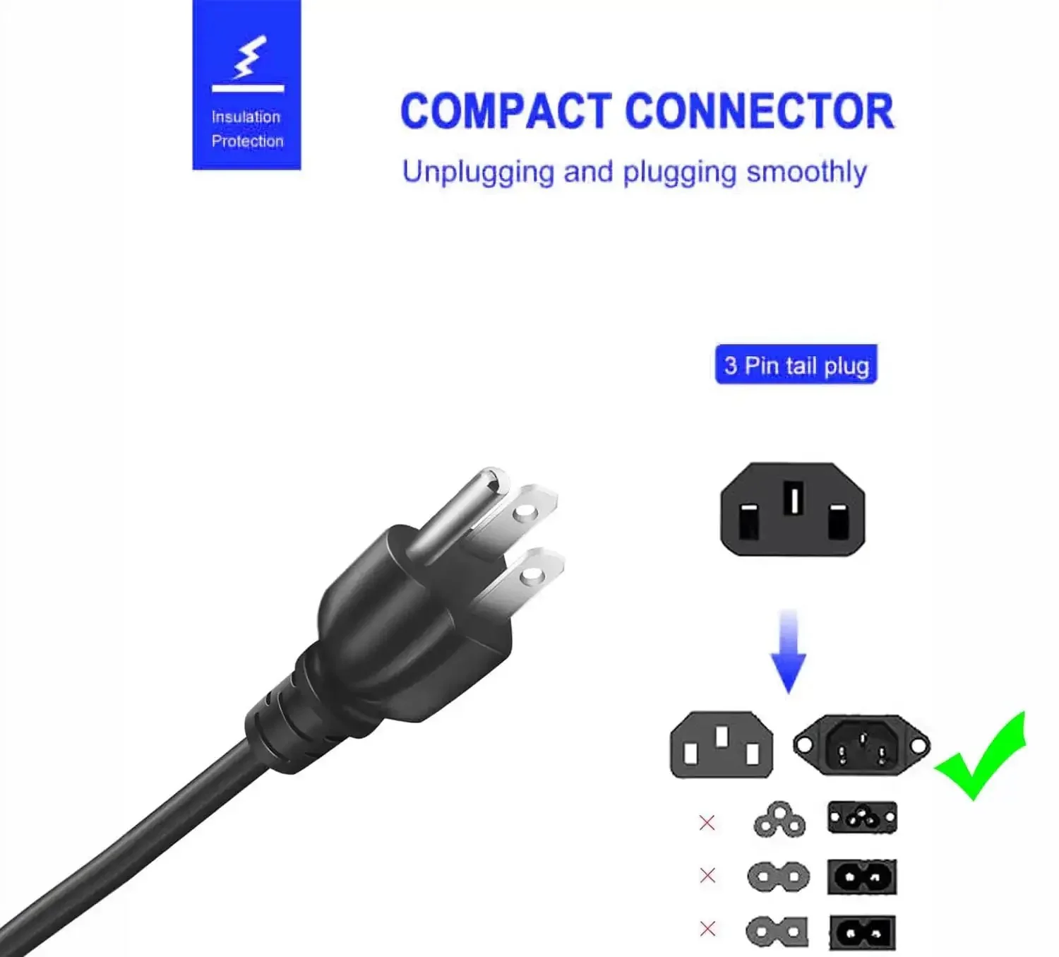 3 Prong Replacement Power Cord For Electric Pressure Cooker And Kitchen Appliances Like Rice Cooker Microwave Soy Milk Maker And More Universal Tough Cable For Quick Pot And Other 110V Models Built To Last - Image 7