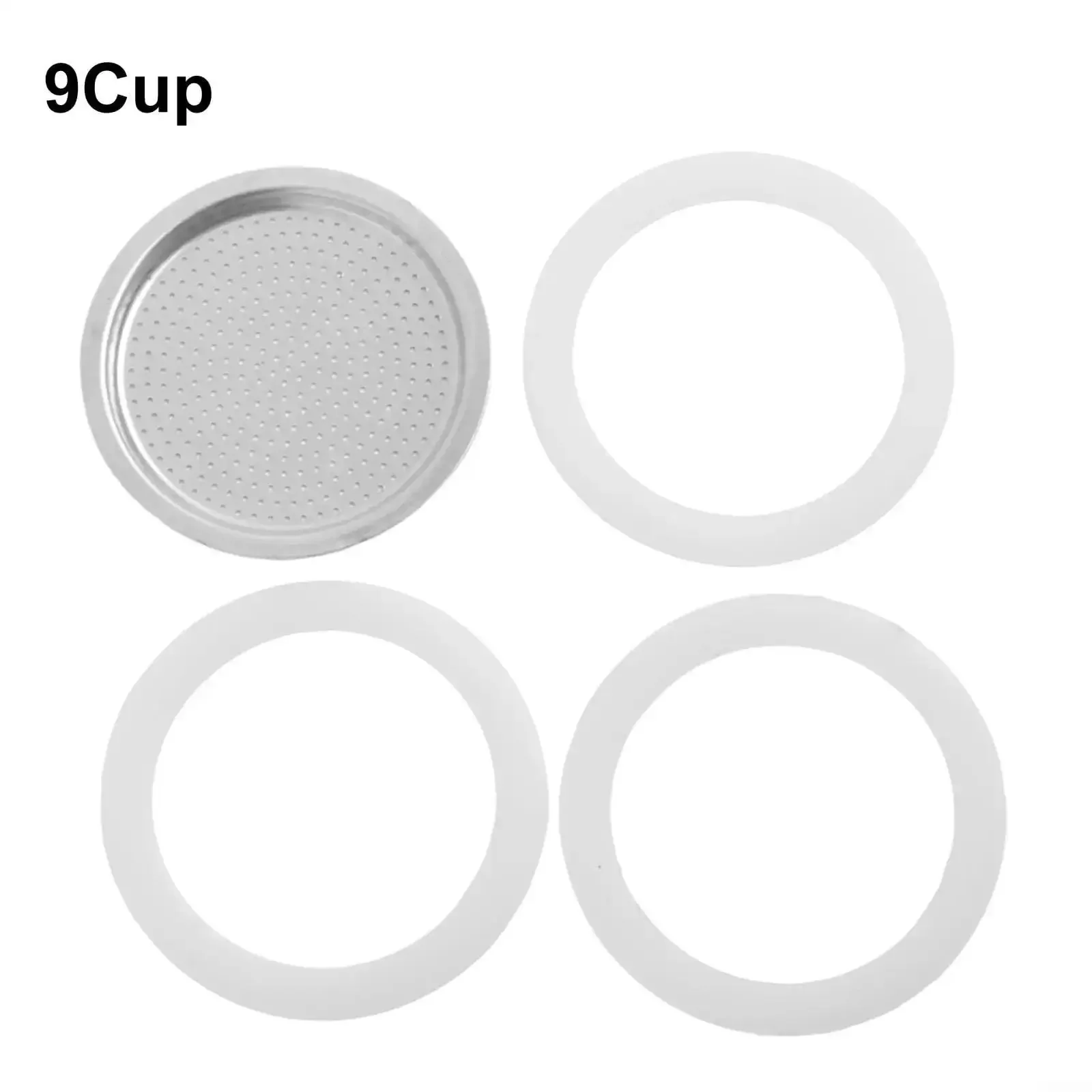 3 Silicone Gaskets and 1 Aluminum Mesh Filter for Moka Pot Replacement Set for 2 to 12 Cup Espresso Coffee Makers Gaskets and Strainer to Lock In a Tight Seal and Keep Your Brew Consistent - Image 3