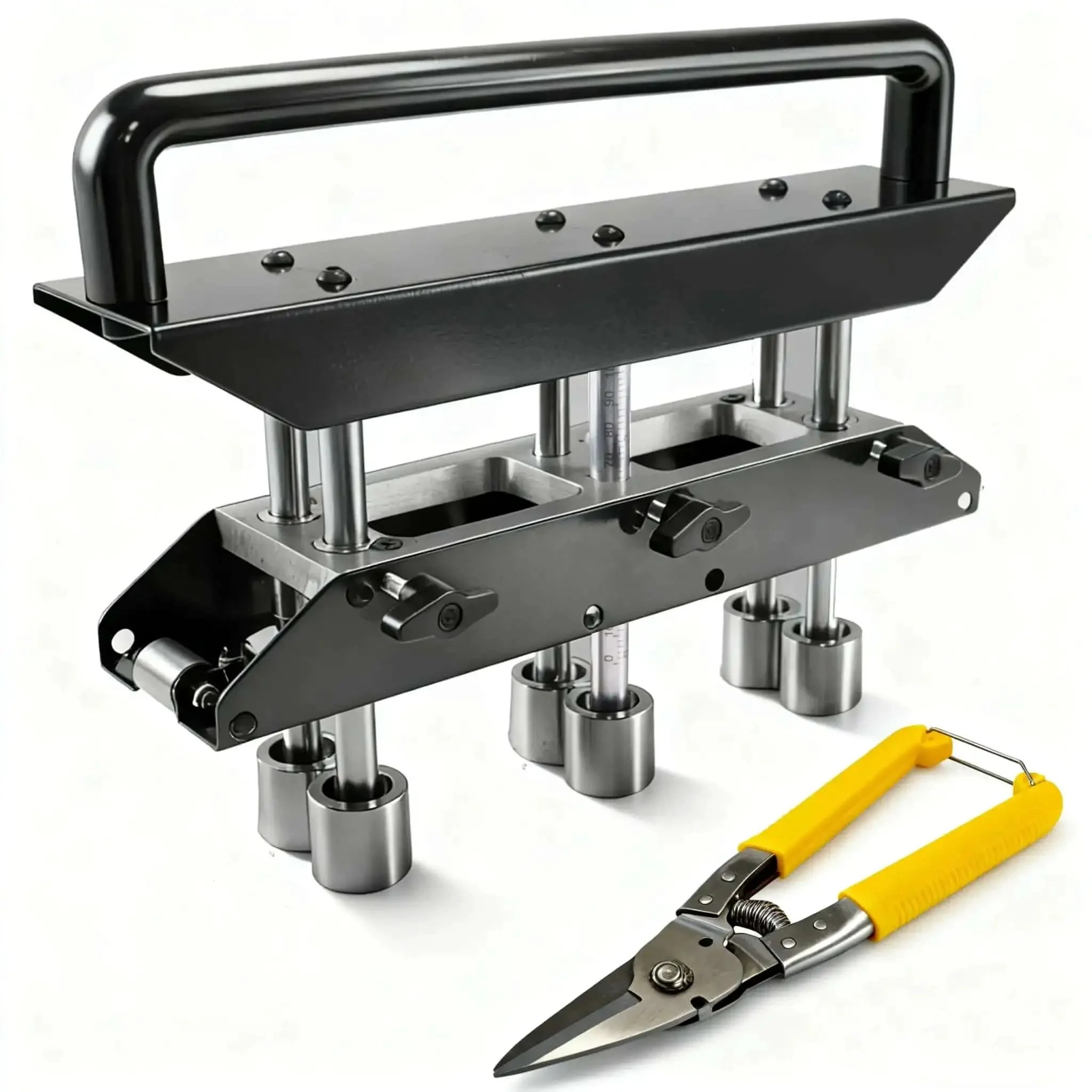 3-Station Edge Roller Bender For Sheet Metal Roofing, 0-90 Degree Adjustable Bending Tool, Lightweight Aluminum Body, Fits 0.3-0.8mm Panels, Delivers Pro Grade Bends From 10-105mm For Clean Edge Seams