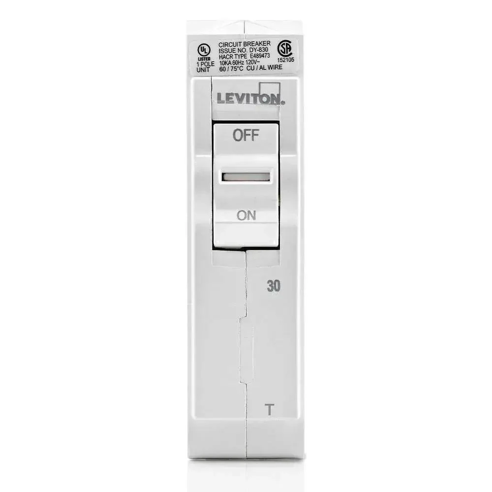 30 Amp 1 Pole Plug On Circuit Breaker Thermal Magnetic 120 Volt For Load Center With Color Indicator Handle And Easy Wiring LB130T White UL Listed For Residential And Commercial Use - Image 5