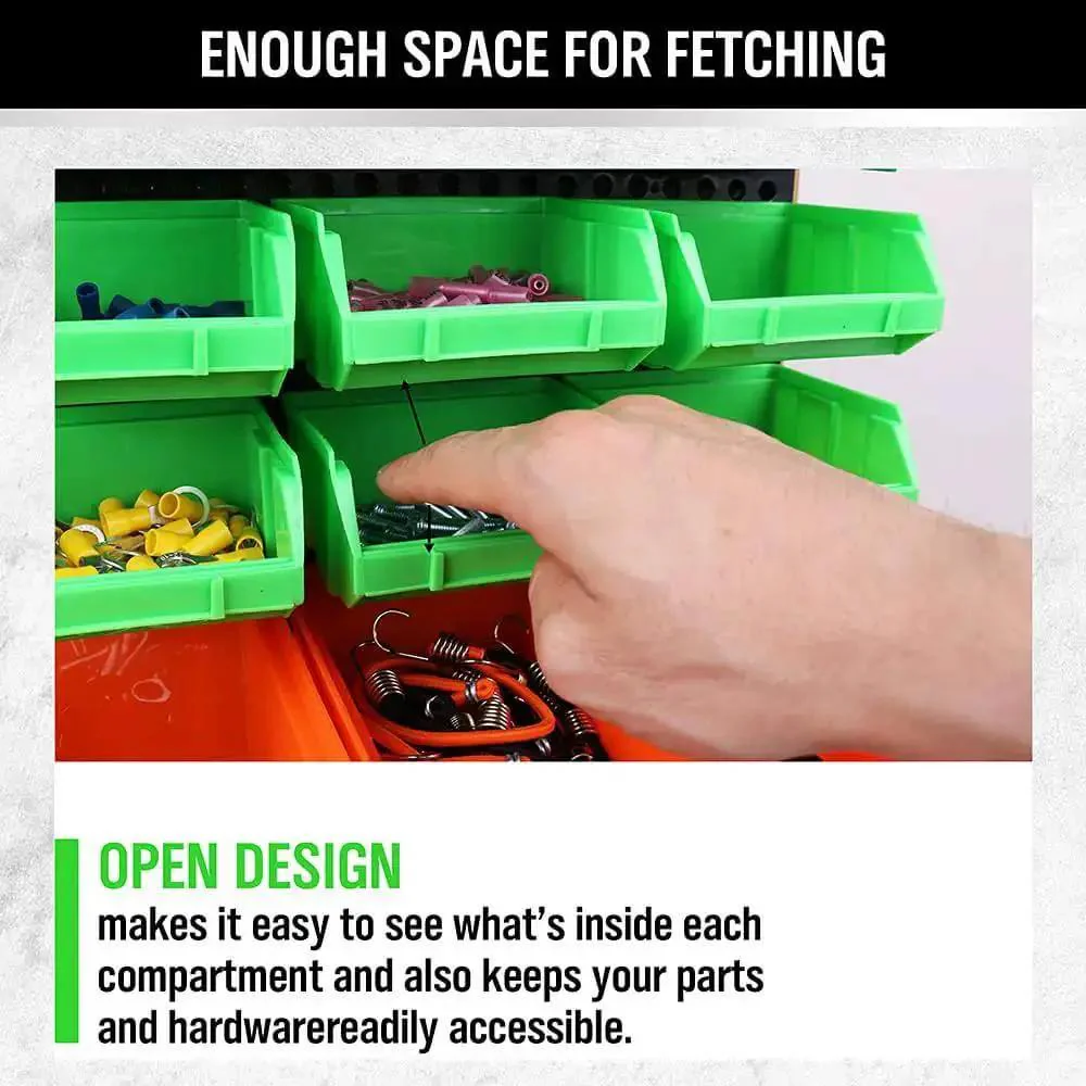 30 Bin Wall Mounted Hardware Organizer For Screws Nuts Bolts Nails And Small Parts, Heavy Duty Garage Storage System With Adjustable Removable Bins, Real Handy Space Saving Easy Install And Customizable Design - Image 4