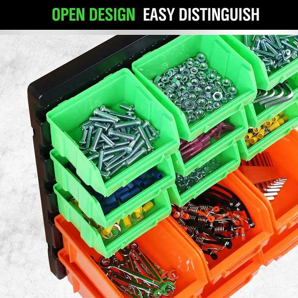 30 Bin Wall Mounted Hardware Organizer For Screws Nuts Bolts Nails And Small Parts, Heavy Duty Garage Storage System With Adjustable Removable Bins, Real Handy Space Saving Easy Install And Customizable Design - Image 5