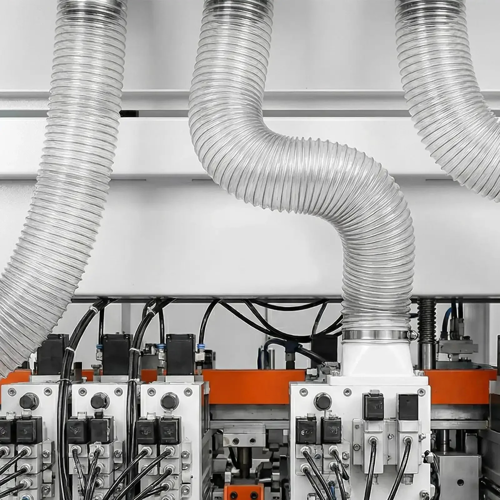 30 Ft Long 6 Inch PVC Dust Collection Hose Flexible Puncture Resistant Vacuum Hose With 8 Stainless Steel Clamps For Industrial And Home Use Clear Dust Extraction Hose For Secure Fittings - Image 2