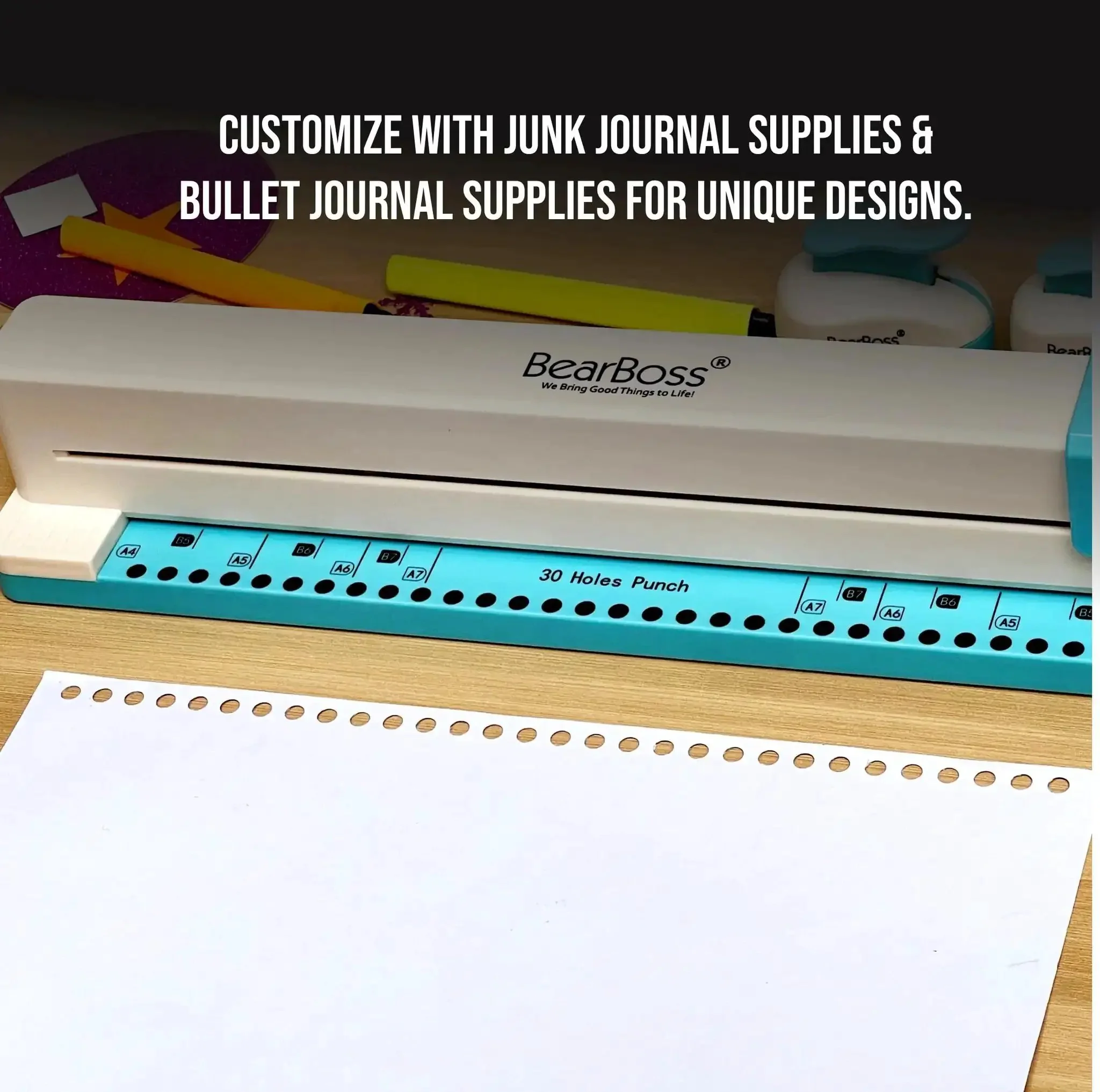 30 Hole Discbound Hole Punch For Custom Planners And Notebooks, Adjustable Puncher For Journaling And Organization, Durable Metal Build, Fits Standard Paper Sizes, Ideal For DIY Planner Projects - Image 2