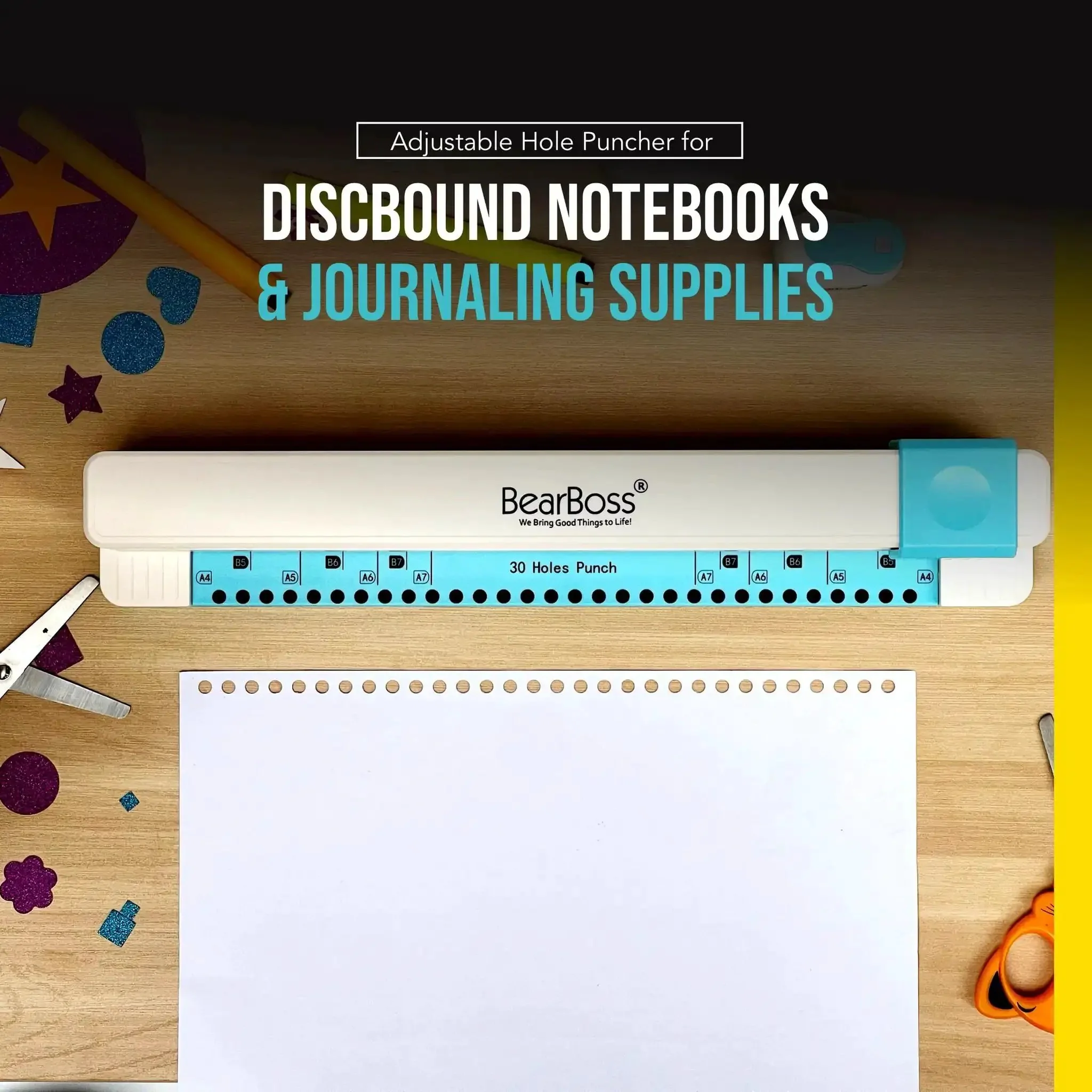 30 Hole Discbound Hole Punch For Custom Planners And Notebooks, Adjustable Puncher For Journaling And Organization, Durable Metal Build, Fits Standard Paper Sizes, Ideal For DIY Planner Projects - Image 5