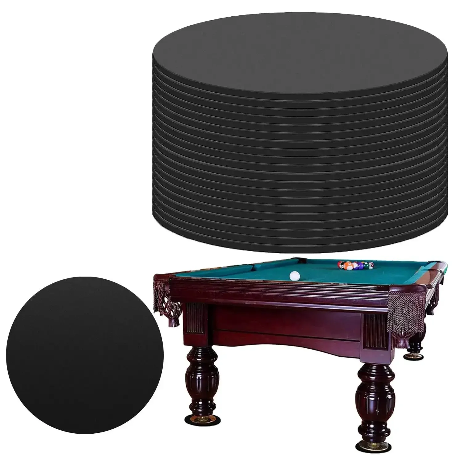 30 Piece Black Rubber Pool Table Leg Shims For Leveling On Sloped Floors 3 Inch Diameter Foot Pads Great For Billiards Tables And Furniture On Old Floors Basements And Terraces