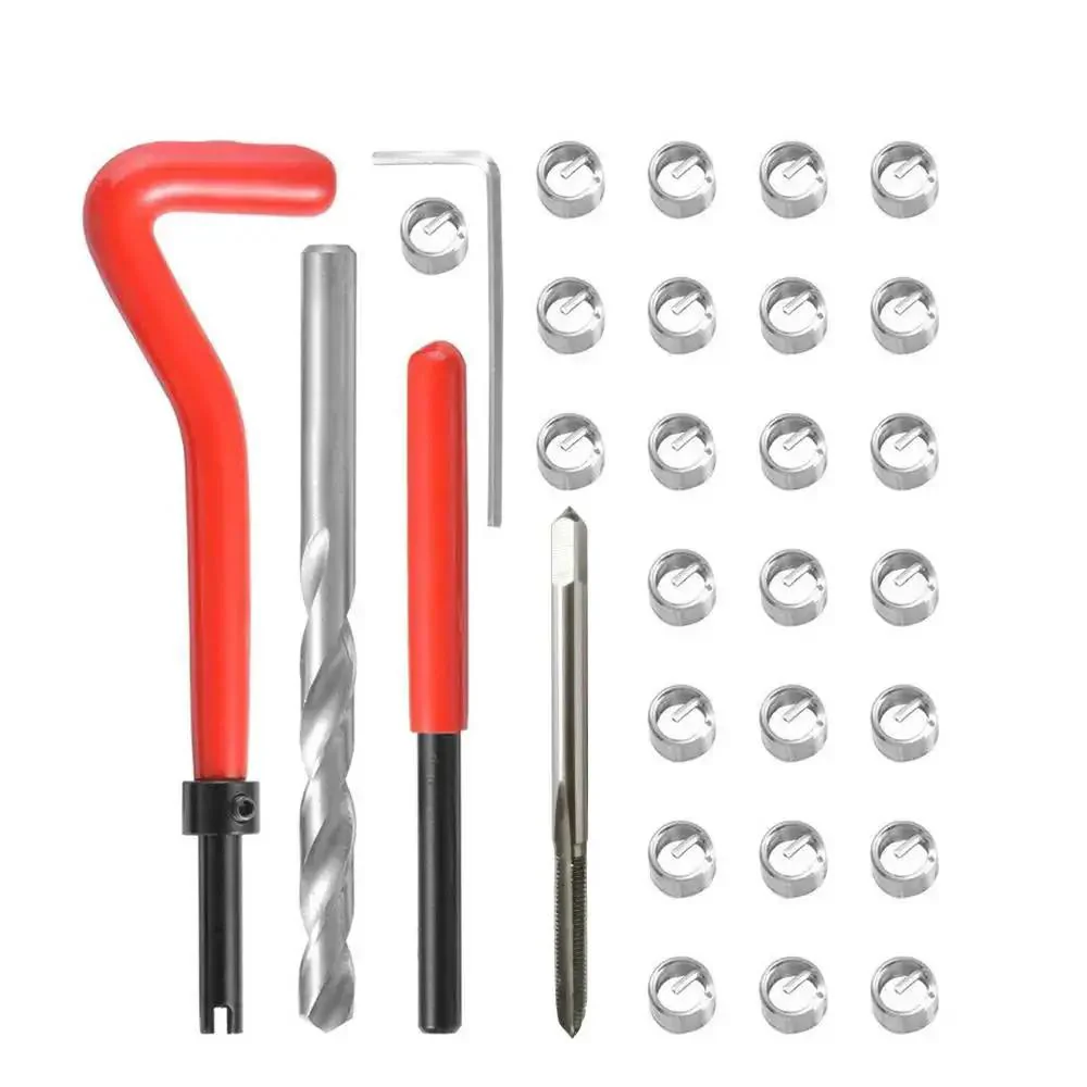 30 Piece Metric Thread Repair Kit With Threaded Inserts And Installation Tool For M3 M4 M7 M9 M11 Helicoil Style Coils Restore Damaged Tapped Holes In Soft Metals And Prevent Wear Pro Grade DIY Ready