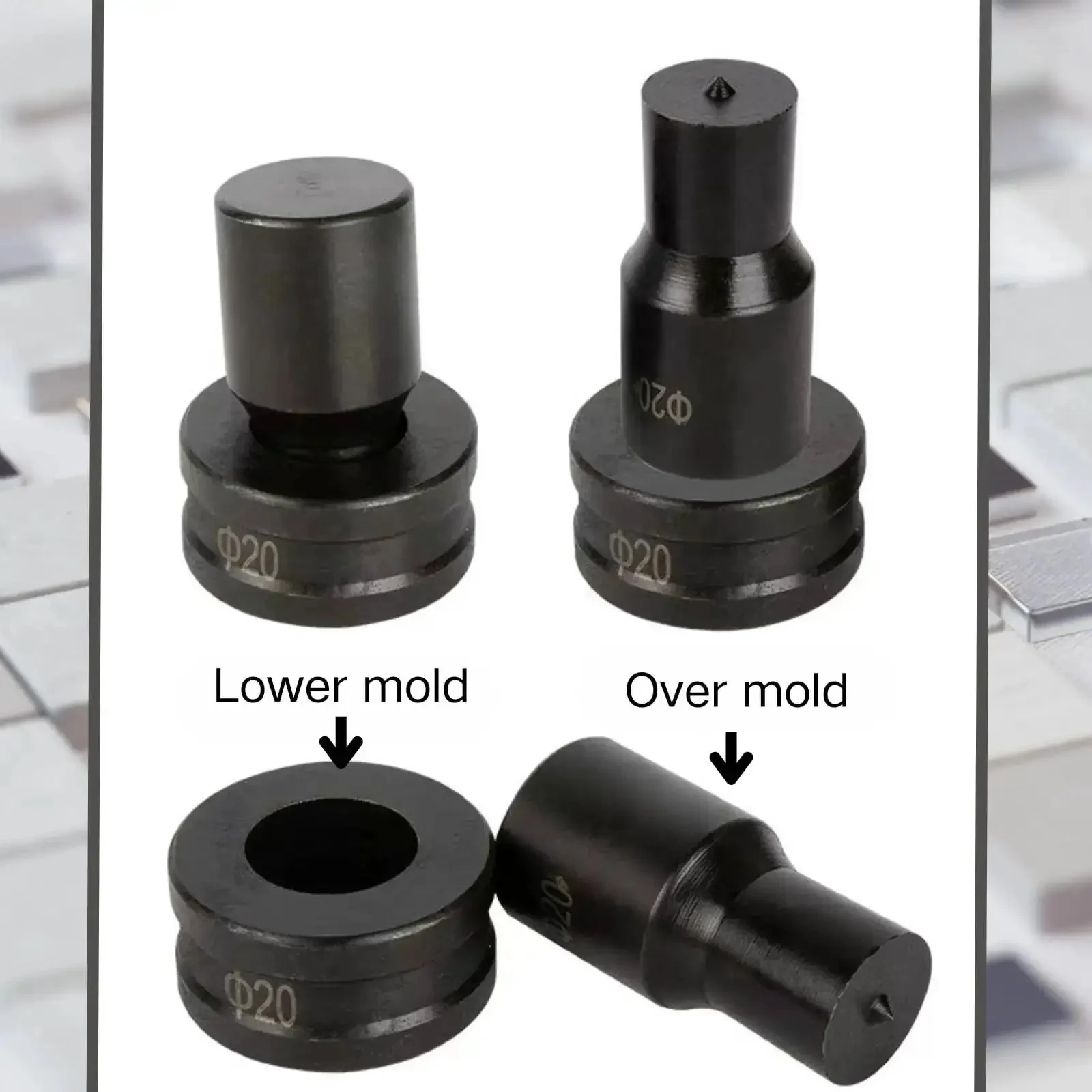 30 Piece Round Hole Punch Die Set For CH 70 Hydraulic Punch Machine, Heavy Duty Metal Dies For Steel Copper Aluminum, Includes 4.2mm To 13.8mm Punch Sizes, Chrome Steel Construction - Image 2