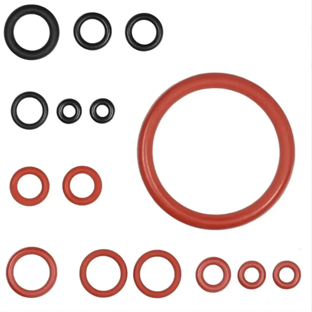 30 Piece Silicone O Ring Kit for Espresso Machines, DIY Repair Seal Set for Fully Automatic Coffee Makers, High Temp Food Grade O Rings, 40 to 200 C, Includes Boiler Outlet and Brew Unit Seals, Red and Black, 2 Sets - Image 2