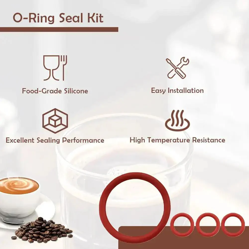 30 Piece Silicone O Ring Kit for Espresso Machines, DIY Repair Seal Set for Fully Automatic Coffee Makers, High Temp Food Grade O Rings, 40 to 200 C, Includes Boiler Outlet and Brew Unit Seals, Red and Black, 2 Sets - Image 3