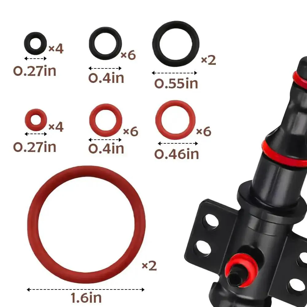 30 Piece Silicone O Ring Kit for Espresso Machines, DIY Repair Seal Set for Fully Automatic Coffee Makers, High Temp Food Grade O Rings, 40 to 200 C, Includes Boiler Outlet and Brew Unit Seals, Red and Black, 2 Sets - Image 6