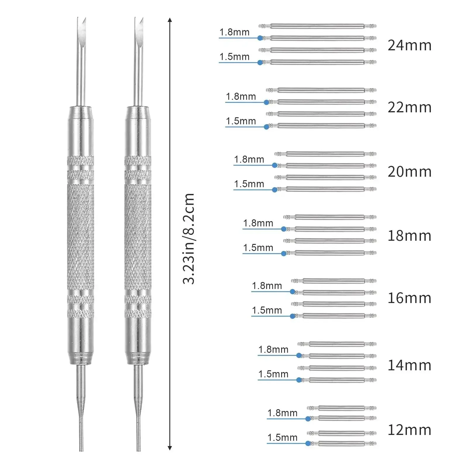 30 Piece Watch Band Pins Replacement Kit With Heavy Duty Stainless Steel Double Ended Pin Springs For Bracelet Repair Diameter 1.5-1.8mm Ideal For At Home Strap Adjustments And Quick Pin Removals DIY Ready - Image 7