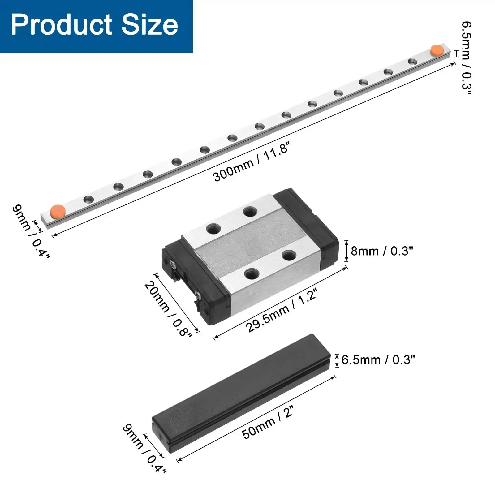 300mm Linear Guide Rail With MGN9C Carriage Block And Mini MGN12 Guide For DIY 3D Printers And CNC Machines Ready To Rock High Precision Bearing Steel Rail For Smooth Motion And Accurate Carriage Travel - Image 7