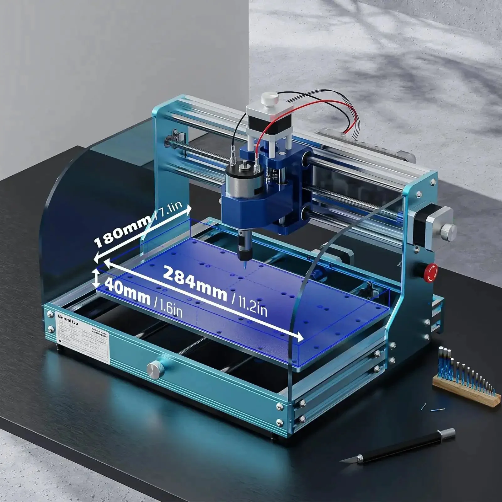 3018 ProVer V2 Desktop CNC Milling Machine For Beginners With Limit Switches And Emergency Stop, Upgraded Z Axis Aluminum Spoilboard, 284 X 180 X 40 mm Working Area, A Solid Starter CNC For DIYers, Makers, Gifts, Signage, And Small Batch Prototyping - Image 6