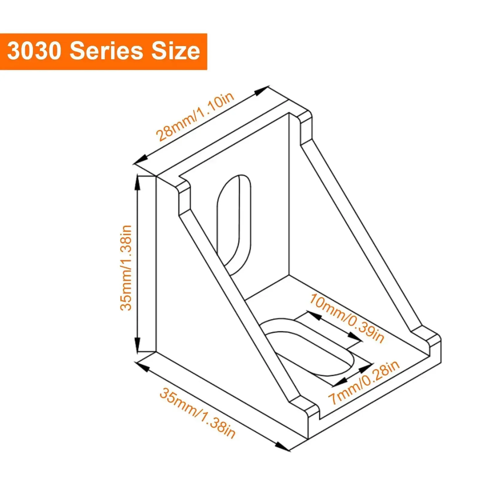 3030 Aluminum Extrusion Corner Bracket Kit With 40 M6 T Nuts And 40 Hex Screws, 20 Corner Brackets, 1 Wrench, 28x35x35mm, 90 Degree Connector For 3030 Aluminum Profiles, Easy DIY Assembly - Image 7