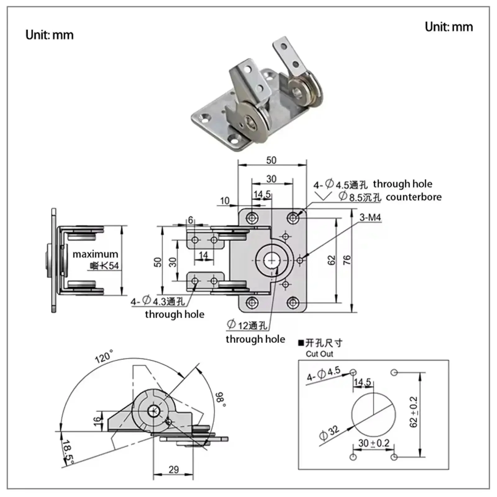 304 Stainless Steel Damping Dual Axis Torque Hinge Display Base For Automation Equipment Built To Last Heavy Duty Stand With Smooth Motion And Rust Resistant Design - Image 2