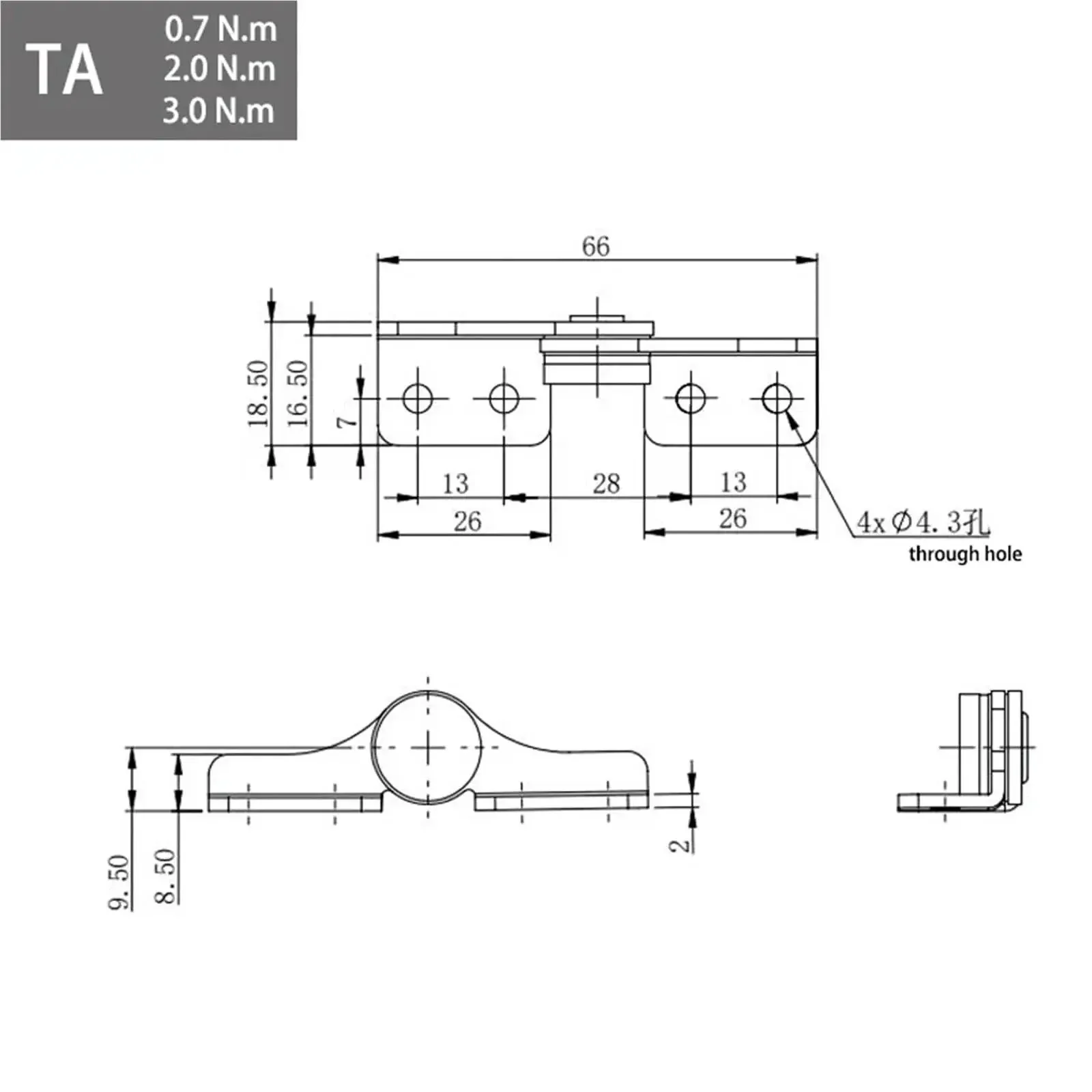 304 Stainless Steel Damping Gate Hinge Left Hand Non Adjustable Torque 2.0 Nm 1 Piece TA Left Heavy Duty Built To Last Gate Hardware For Ultra Smooth Quiet Operation - Image 4