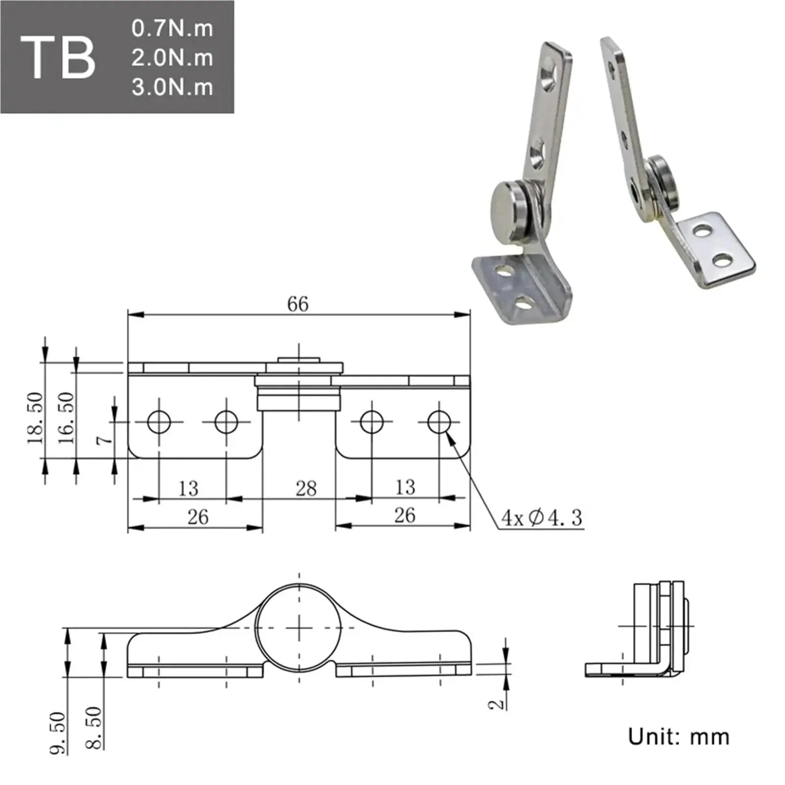 304 Stainless Steel Damping Gate Hinge Right Hand Non Adjustable Torque 2 Nm One Piece For Doors And Gates With Smooth Close And Durable Hardware Suitable For Outdoor Fences - Image 2