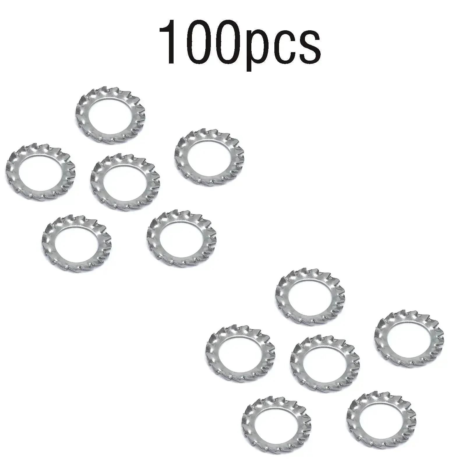 304 Stainless Steel External Tooth Star Lock Washers Kit With Circlips Snap Rings, M6 Size, Built Tough, Corrosion-Resistant Assortment For Fasteners, Hardware, Automotive And DIY Projects - Image 3