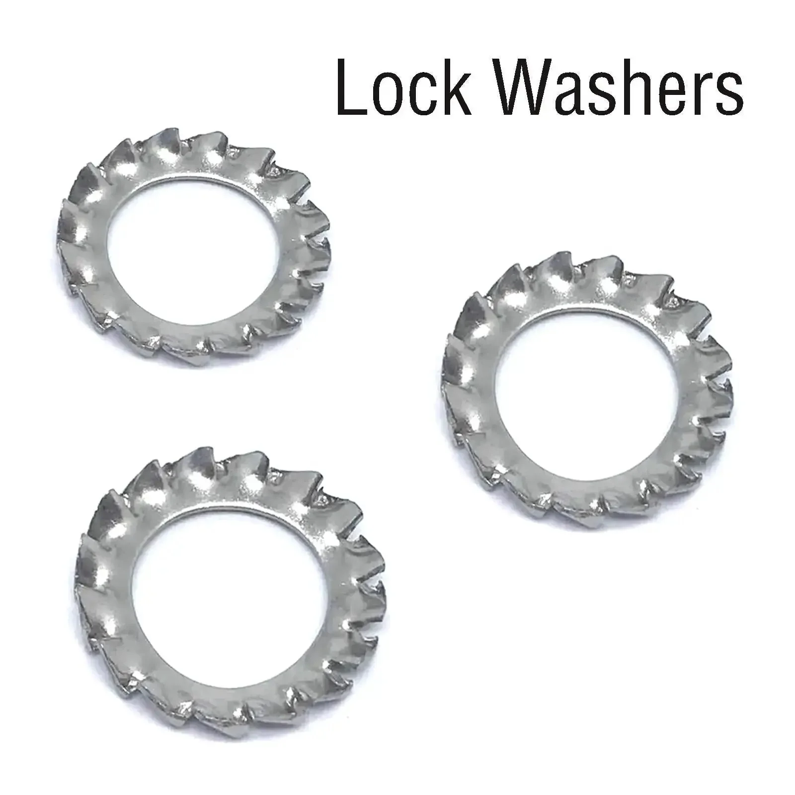 304 Stainless Steel External Tooth Star Lock Washers Kit With Circlips Snap Rings, M6 Size, Built Tough, Corrosion-Resistant Assortment For Fasteners, Hardware, Automotive And DIY Projects - Image 4