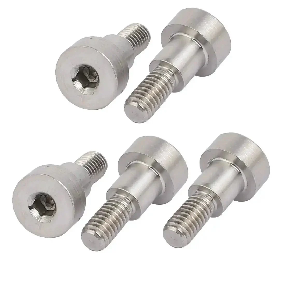304 Stainless Steel Hex Socket Shoulder Bolt 8mm Shoulder Diameter And Length, M6 Thread, 5 Pieces, Built Tough Heavy Duty Fasteners For Machinery, Electronics, Automotive, And DIY Projects