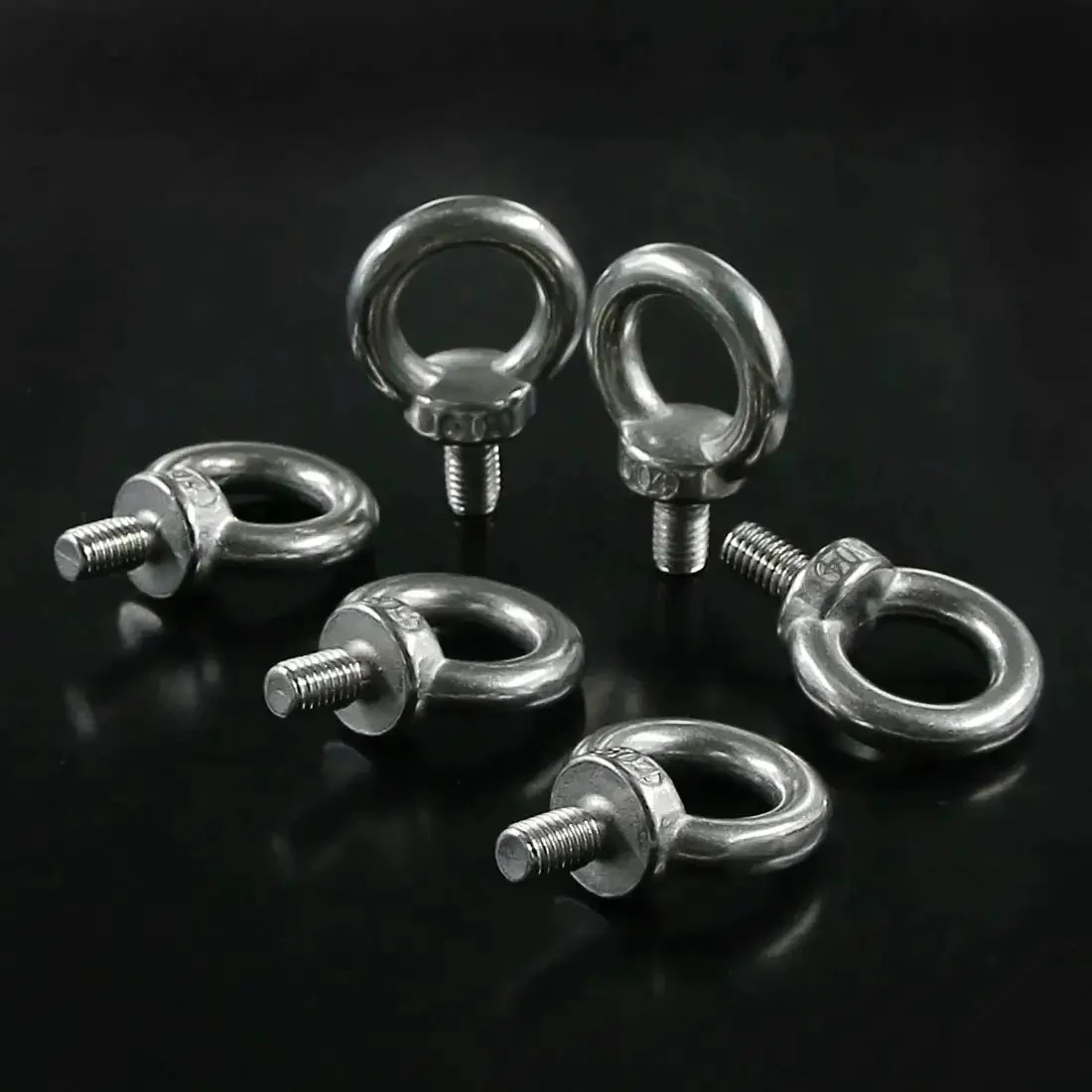 304 Stainless Steel M8 Eye Bolts Beefy Lifting Ring Set With Lock Nuts Washers And Flat Washers Heavy Duty Shoulder Ring Bolts For Rigging Hoisting And Secure Load Connections - Image 3