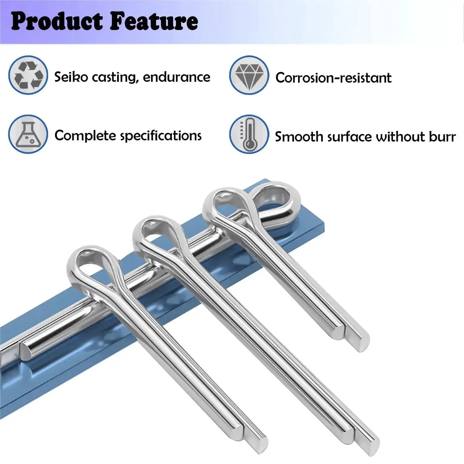 304 Stainless Steel Marine Propeller Cotter Pins Set For Suzuki Yamaha Johnson Evinrude Outboards 12 Piece Pack Compatible With 25HP Through 300HP Motors Reliable Marine Hardware For Quick Pin Replacement - Image 3