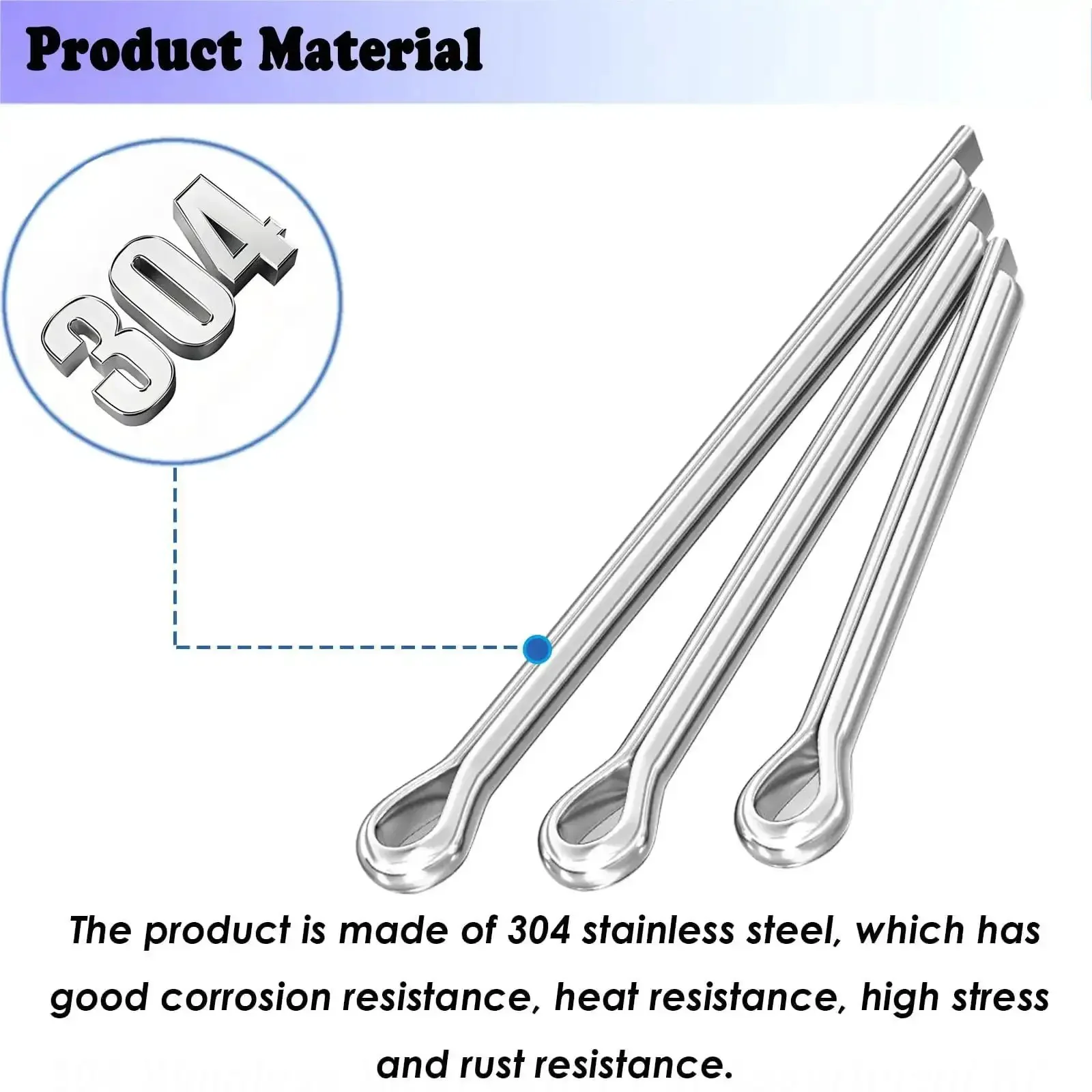 304 Stainless Steel Marine Propeller Cotter Pins Set For Suzuki Yamaha Johnson Evinrude Outboards 12 Piece Pack Compatible With 25HP Through 300HP Motors Reliable Marine Hardware For Quick Pin Replacement - Image 4