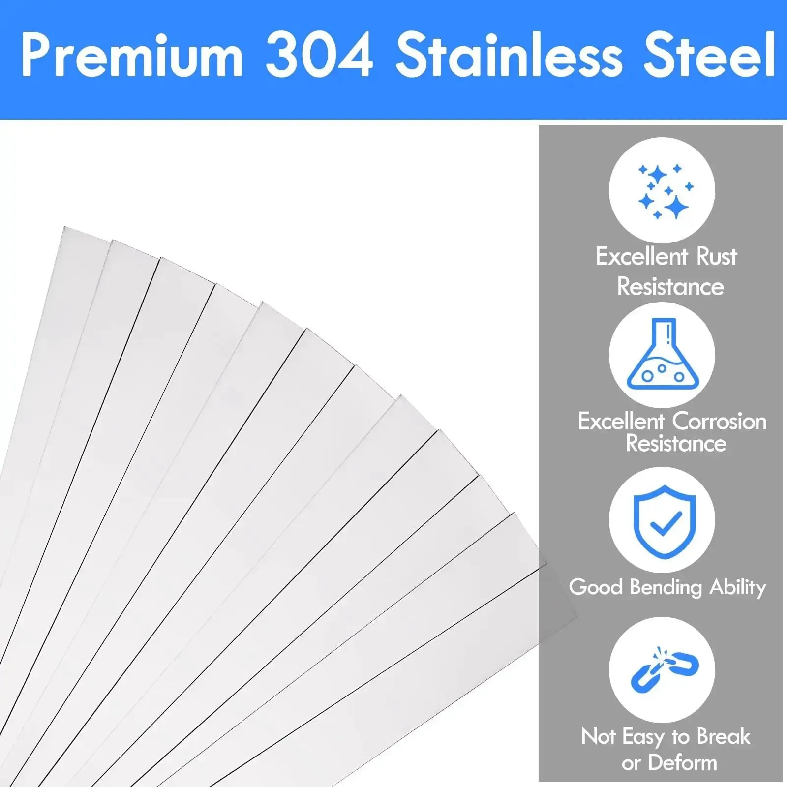 304 Stainless Steel Shim Stock Set 12 Inch Length, 1 Inch Width, 0.024 Inch Thick Metal Strips For Gap Filling, Trim Strips, Easy Bend Shims, DIY Home, Auto Or Workshop Projects - Image 6