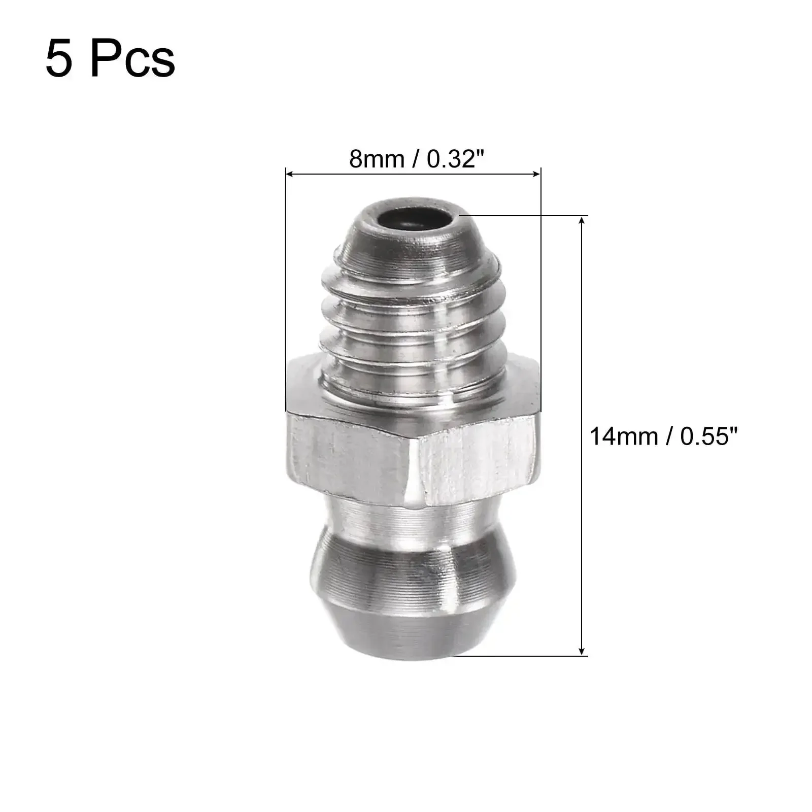 304 Stainless Steel Straight Grease Fittings M6 X 1mm Thread Hydraulic Grease Fittings Kit 5 Pieces Rust Resistant And Oil Spill Proof High Durability Lubrication Accessory For Machinery And Equipment - Image 5