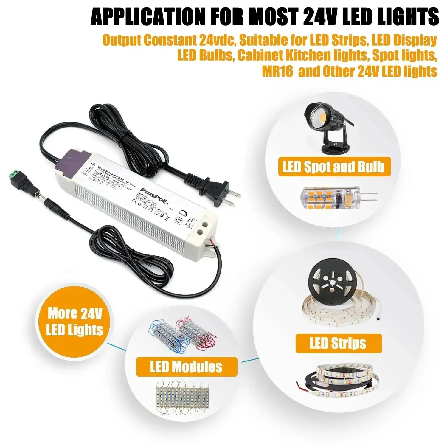 30W Dimmable LED Driver Power Supply From 120V AC To 24V DC Magnetic Transformer That Plays Nice With Lutron And Leviton Dimmer Switches For LED Strip Lighting And Landscape Lighting And Smooth Triac Dimming And Stable Performance - Image 3